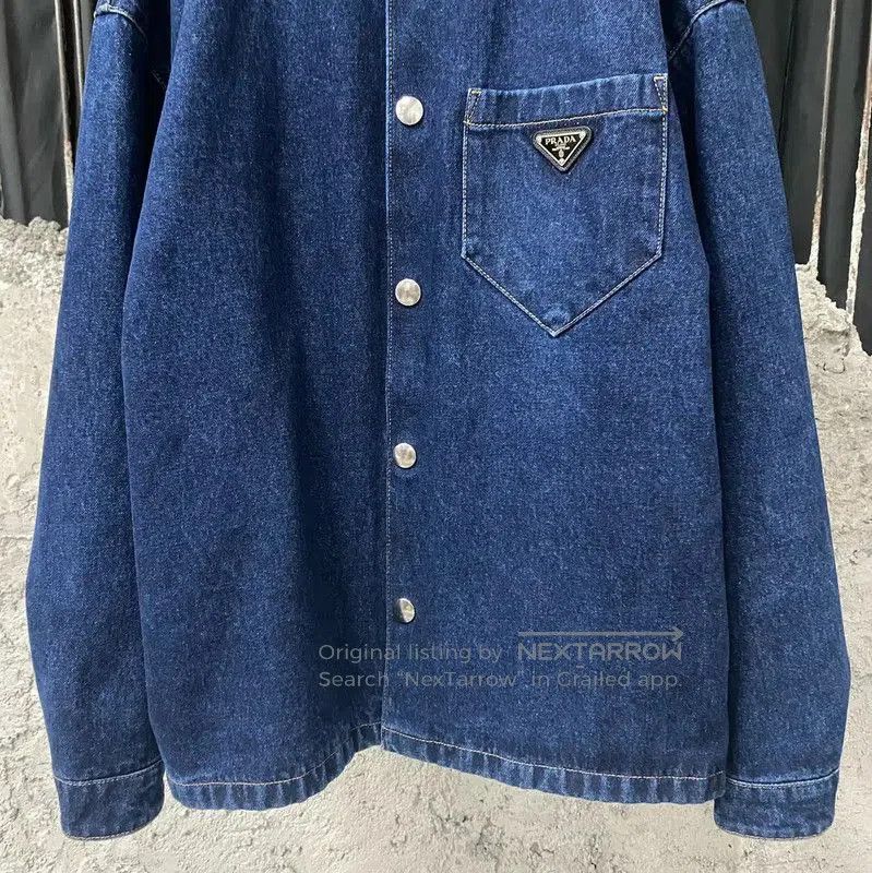 Prada Prada Deep Blue Cotton Long Sleeve Jacket. Size US L / EU 52-54 / 3 - 4 Thumbnail