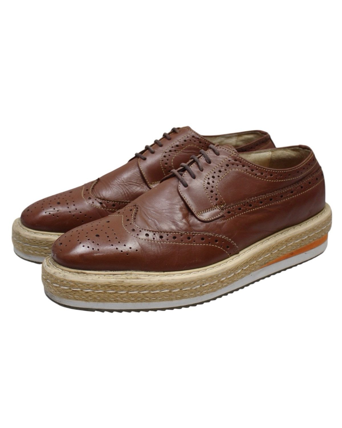 Designer × Japanese Brand 2000S LAST SCENE HOMMAGE PLATFORM LUG BROGUES Size US 8 / EU 41 - 1 Thumbnail