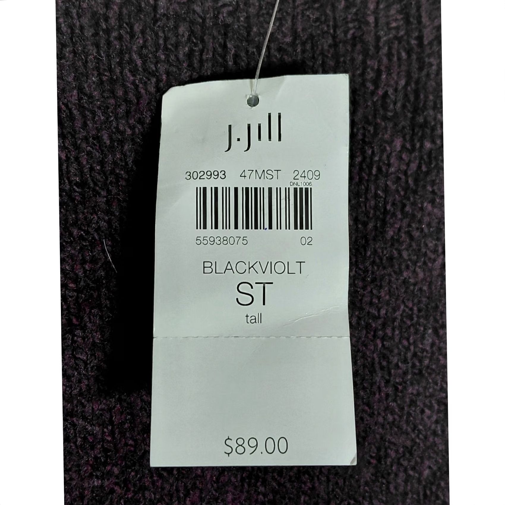 J. Jill NWT J.Jill .Jill Pure Black Violet Sweater Solid Knit Women Size S Tall Crew Neck Long Sleeve Pullover Casual Travel Lightweight Stretch Cotton Blend Size S / US 4 / IT 40 - 6 Thumbnail