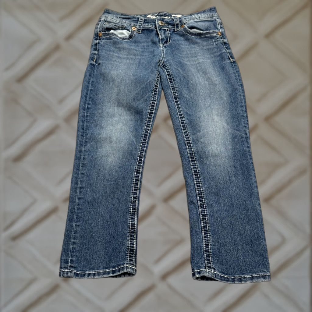 Vintage VINTAGE Seven7 Women's Jeans Cropped Denim Ankle Medium Wash 8 Blue Casual Streetwear Size 30" / US 8 / IT 44 - 1 Thumbnail
