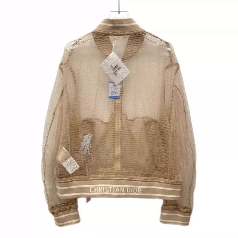 Dior Dior Brown striped stand-up collar zipper long-sleeved mesh Size M / US 6-8 / IT 42-44 - 2 Thumbnail