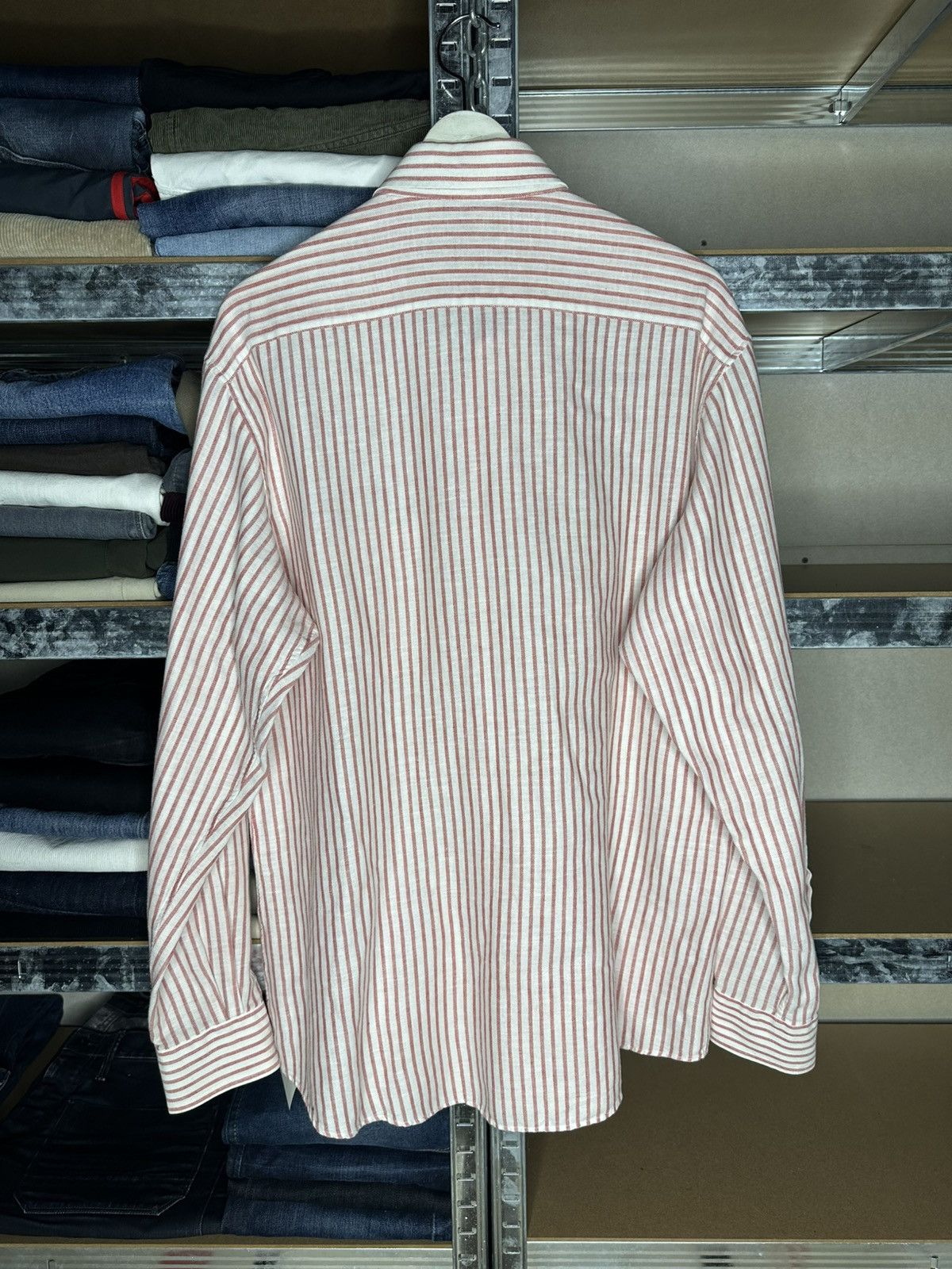 Ermenegildo Zegna Ermenegildo Zegna Striped Button Down Shirt Size XL Size US XL / EU 56 / 4 - 2 Thumbnail