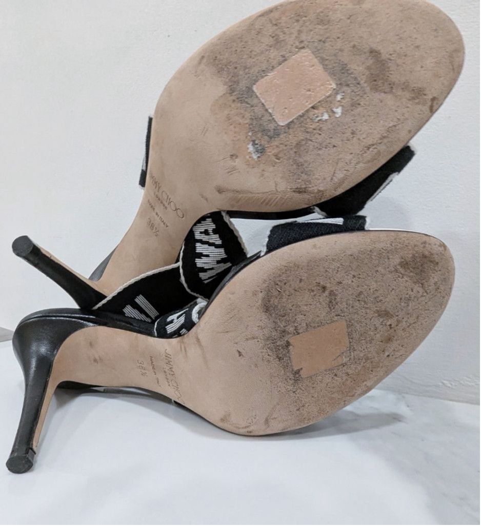 Jimmy Choo Jimmy Choo Sandals Size 8.5 Black and White Size US 8.5 / IT 38.5 - 12 Thumbnail