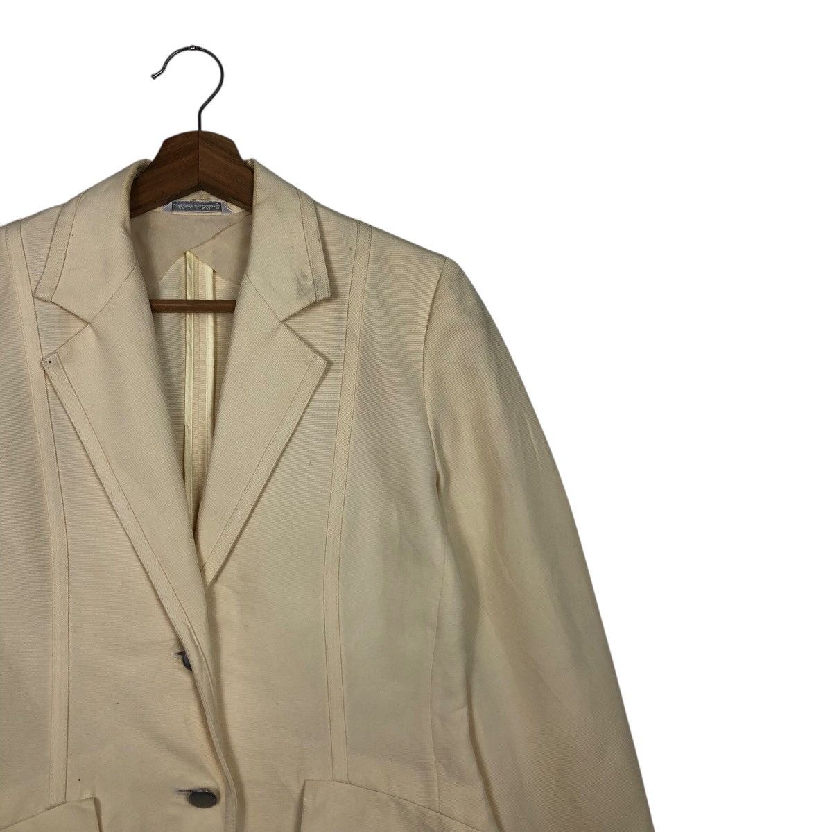 Japanese Brand Women’s Tailored Cream Blazer with Flap Pockets Max Mara Size M / US 6-8 / IT 42-44 - 7 Thumbnail