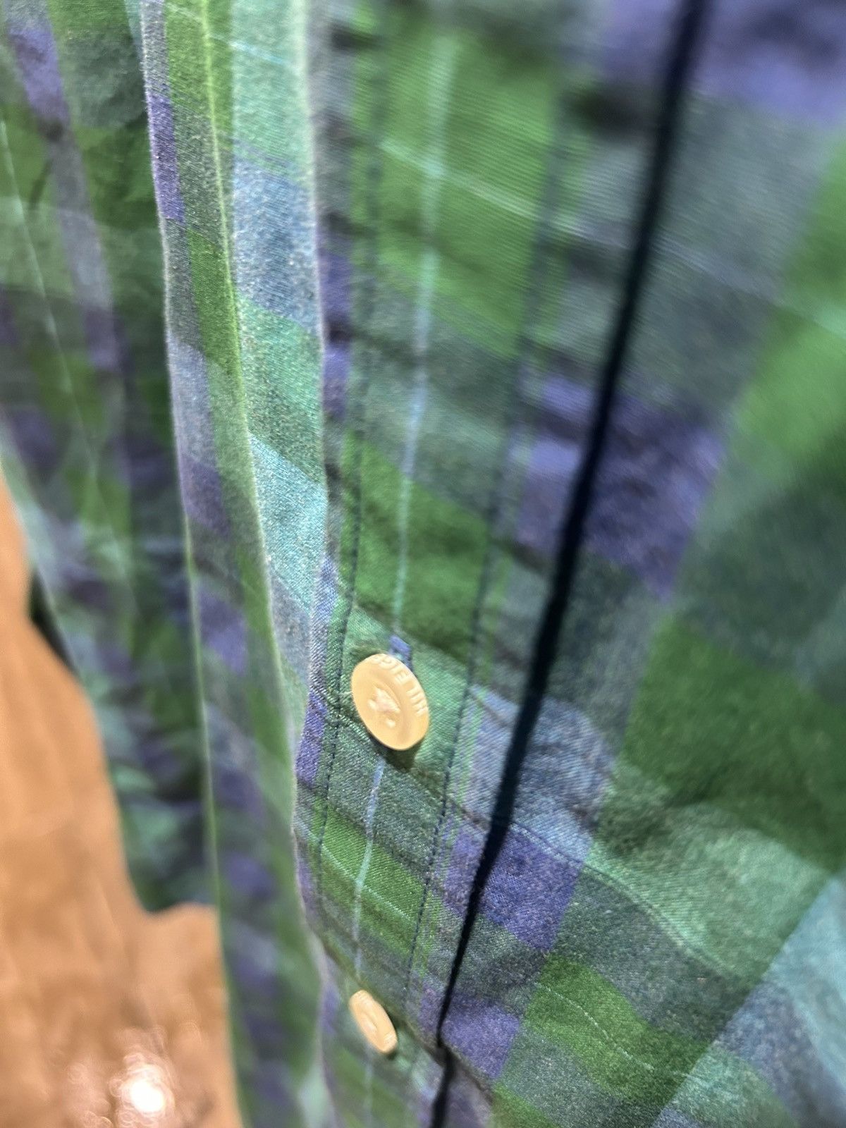 Tommy Hilfiger Tommy Hilfiger Custom Fit Green Blue Plaid Shirt Size US S / EU 44-46 / 1 - 4 Thumbnail