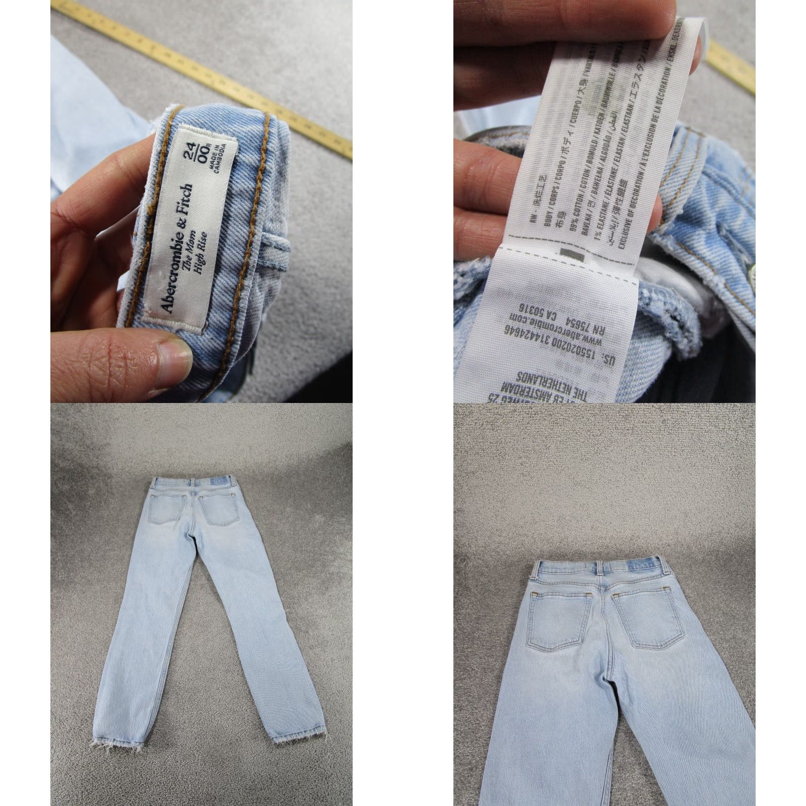 Abercrombie & Fitch VINTAGE Abercrombie & Fitch Jeans Womens 24 Mom Light Wash Denim Ripped Blue Streetwear Size 42" / US 20 - 8 Thumbnail