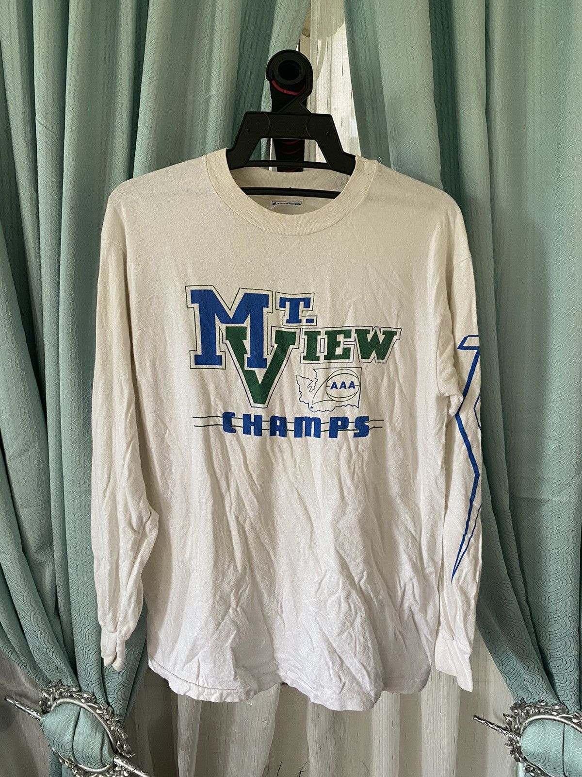 Vintage Vintage 80s Mountain View Champs Tunder Long Sleeve Shirt Size US M / EU 48-50 / 2 - 1 Thumbnail