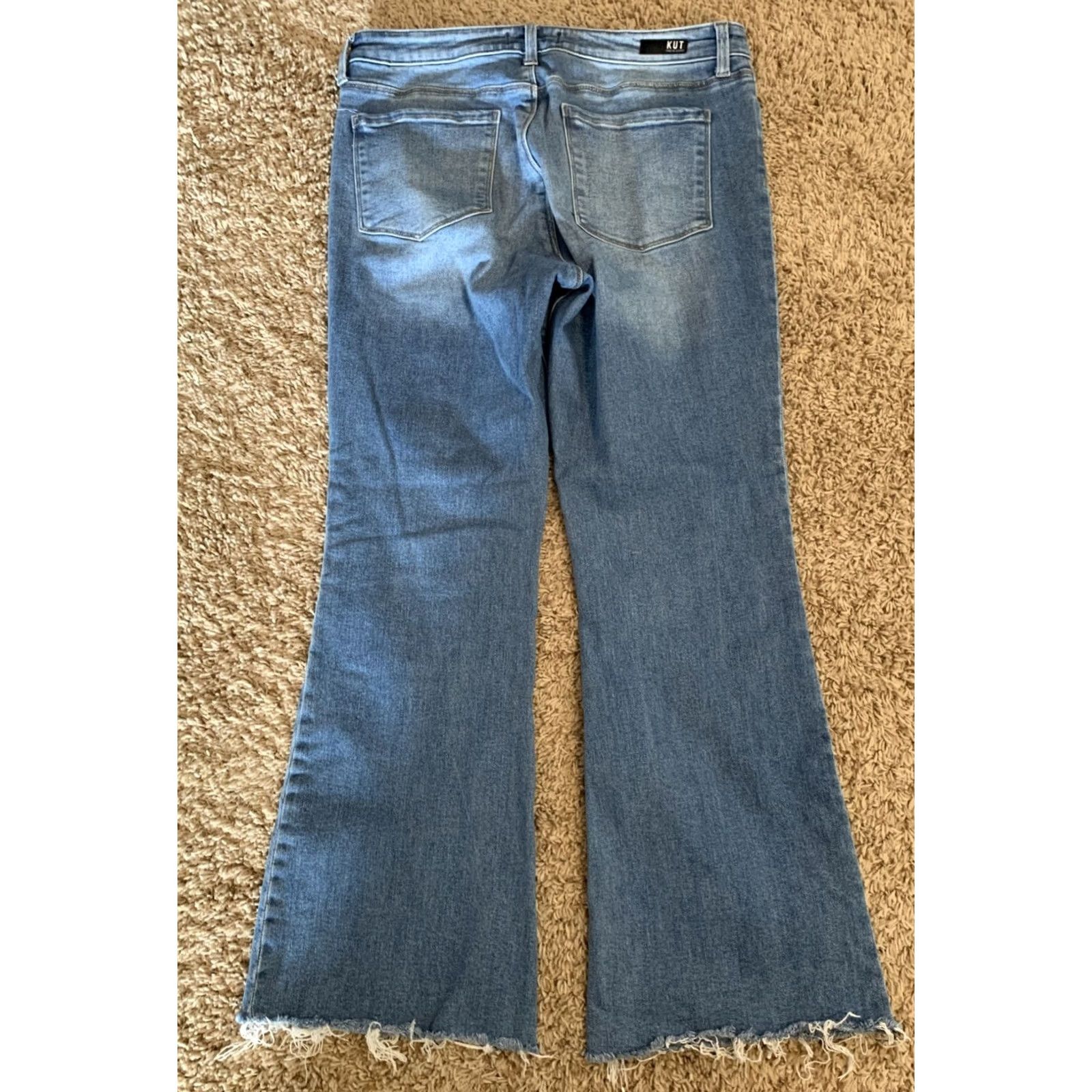 Vintage KUT from the Kloth Jeans Flared Regular Women 12 Blue Denim 34x30 High Rise Stretch Pockets 5 Pockets Modern Designer Size 34" / US 12 / IT 48 - 2 Thumbnail