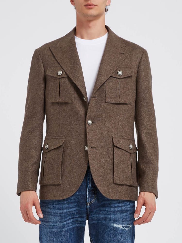 Brunello Cucinelli o1w1db10924 Woven Jacket Cotton in Brown Size US XS / EU 42 / 0 - 1 Preview