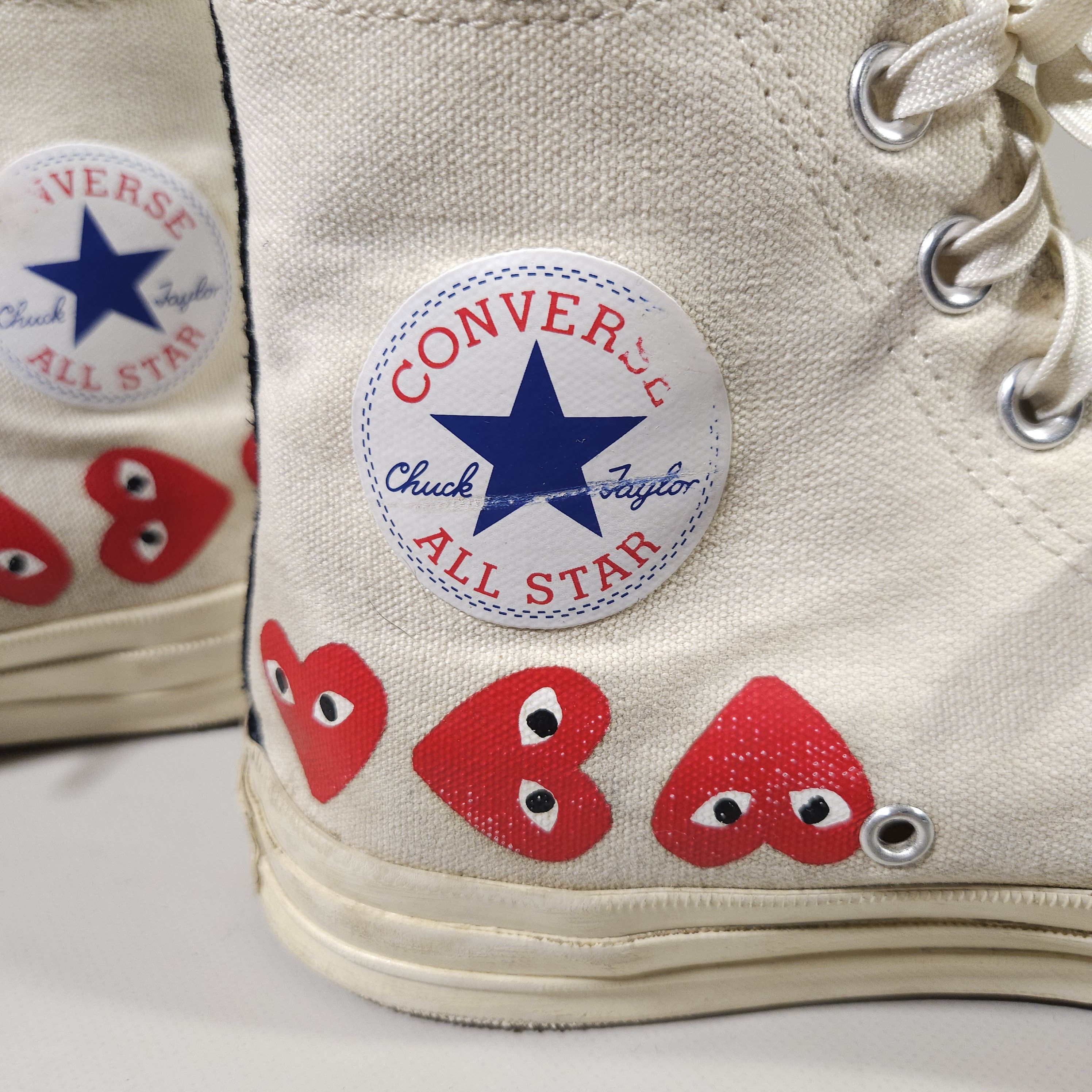 Comme des Garcons × Comme des Garcons PLAY × Converse Converse x Comme Des Garcons Play Hearts High Top Shoes US 8 Size US 8 / EU 41 - 9 Thumbnail