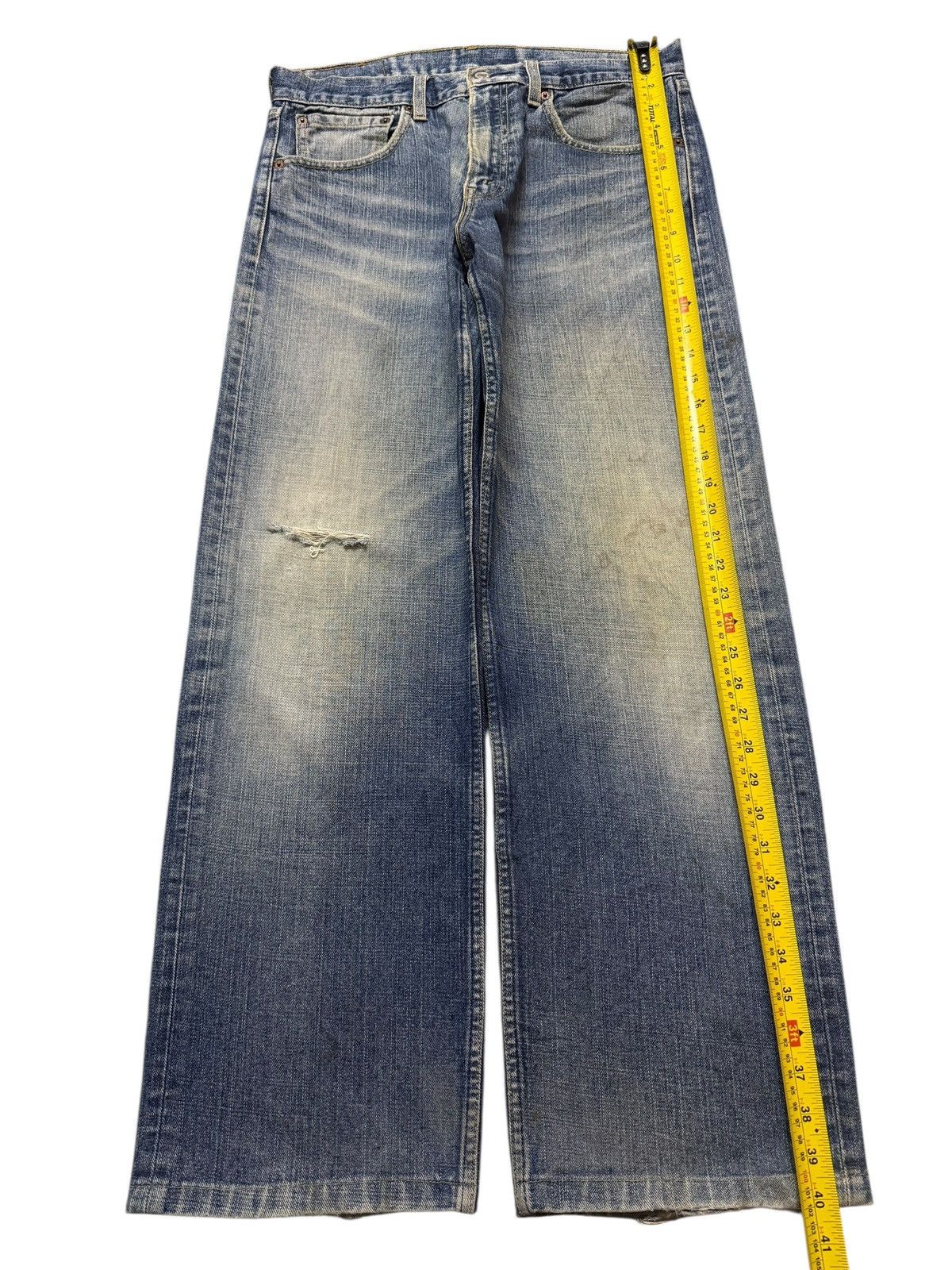 Levi's Vtg Levis 534 Blue Faded Mud Wash Distress Wide Leg Baggy Size US 32 / EU 48 - 10 Thumbnail