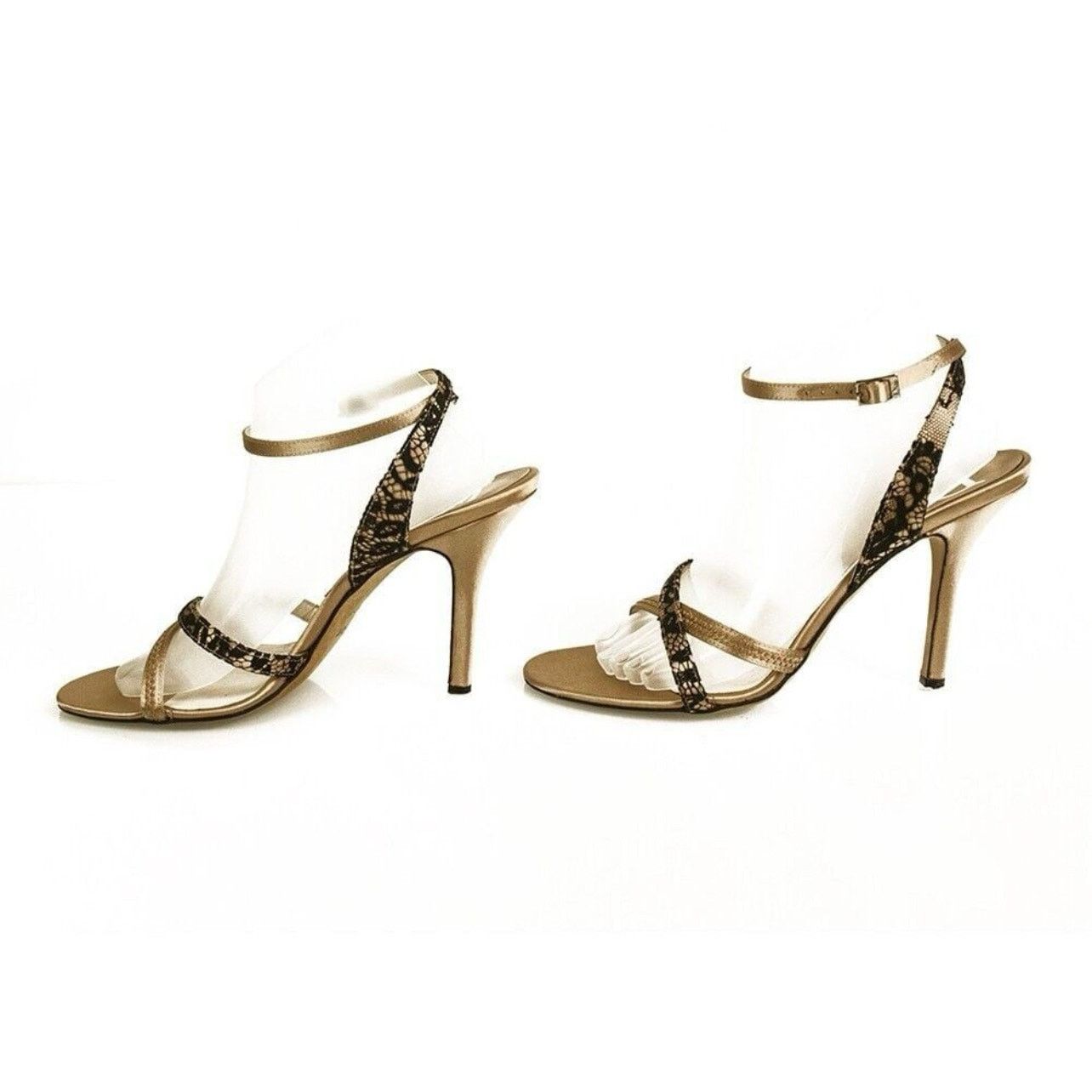 Dior Christian Dior Beige Satin & Black Lace Slingback - Size 37 Size US 7 / IT 37 - 4 Thumbnail