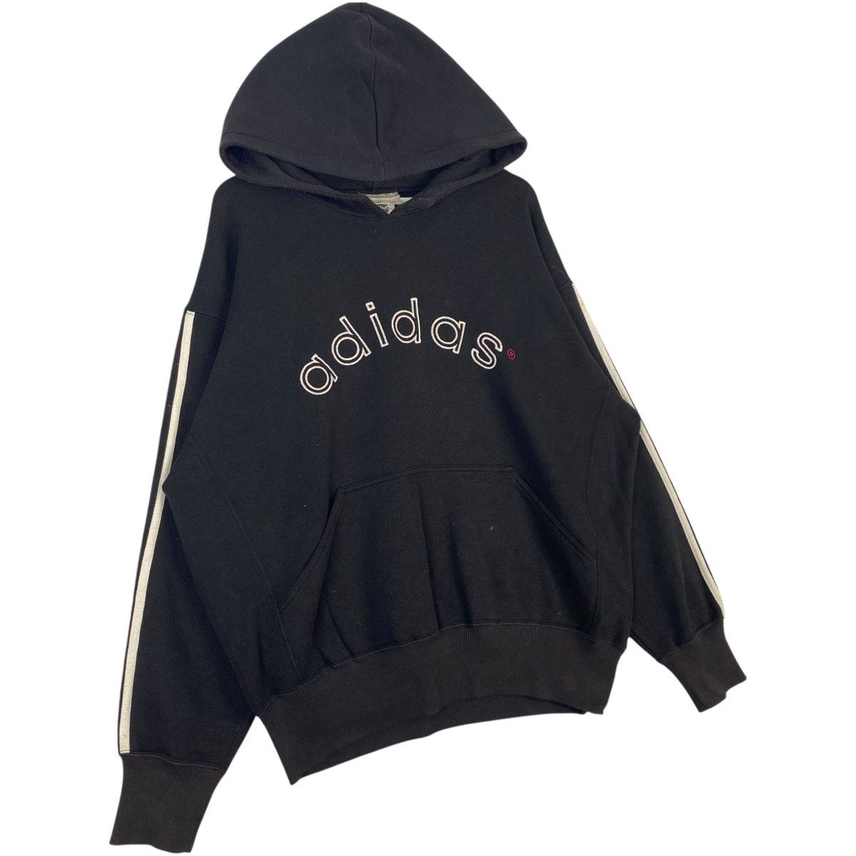 Vintage Vintage Adidas Hoodie Embroidered Sweater Black Size M Size US M / EU 48-50 / 2 - 3 Thumbnail