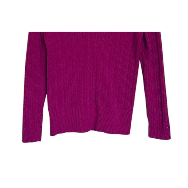 Tommy Hilfiger Tommy Hilfiger Sweater Women X Large Pink Cable Knit V Neck Size XL / US 12-14 / IT 48-50 - 3 Thumbnail