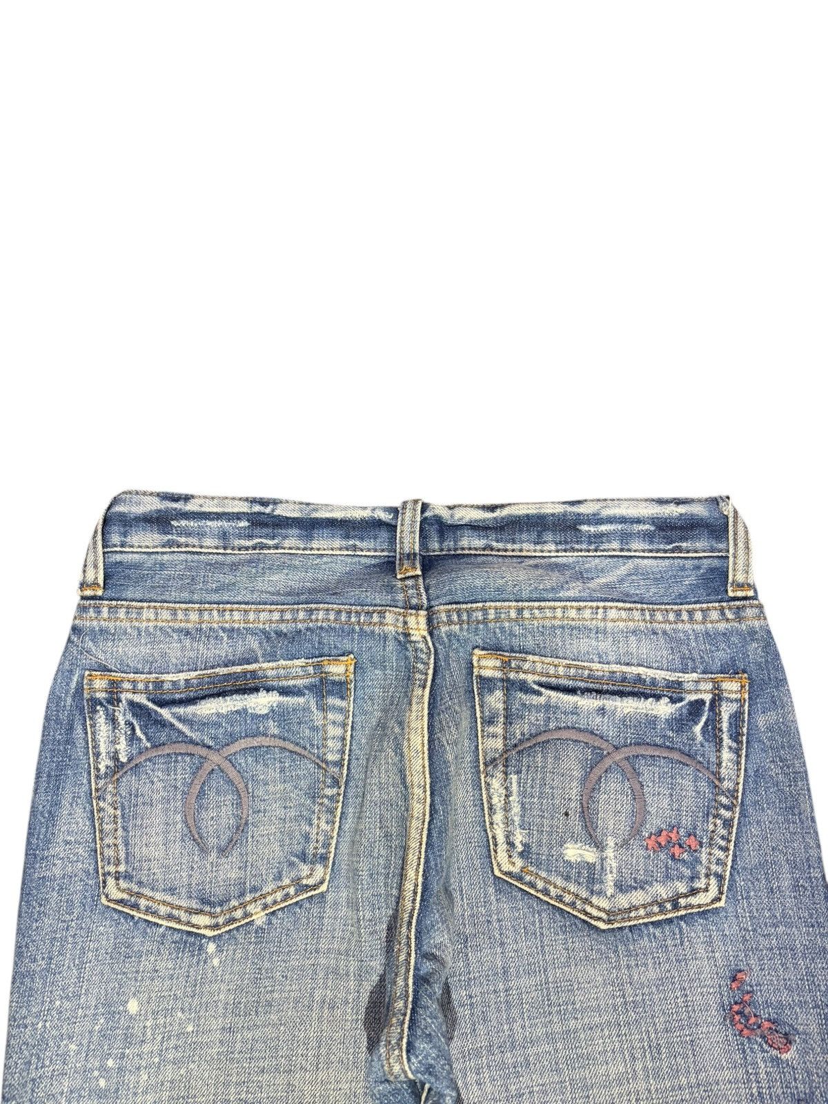 Diesel Vintage Japanese Brand Embroidered Distressed Flare Jeans Size 26" / US 2 / IT 38 - 4 Thumbnail
