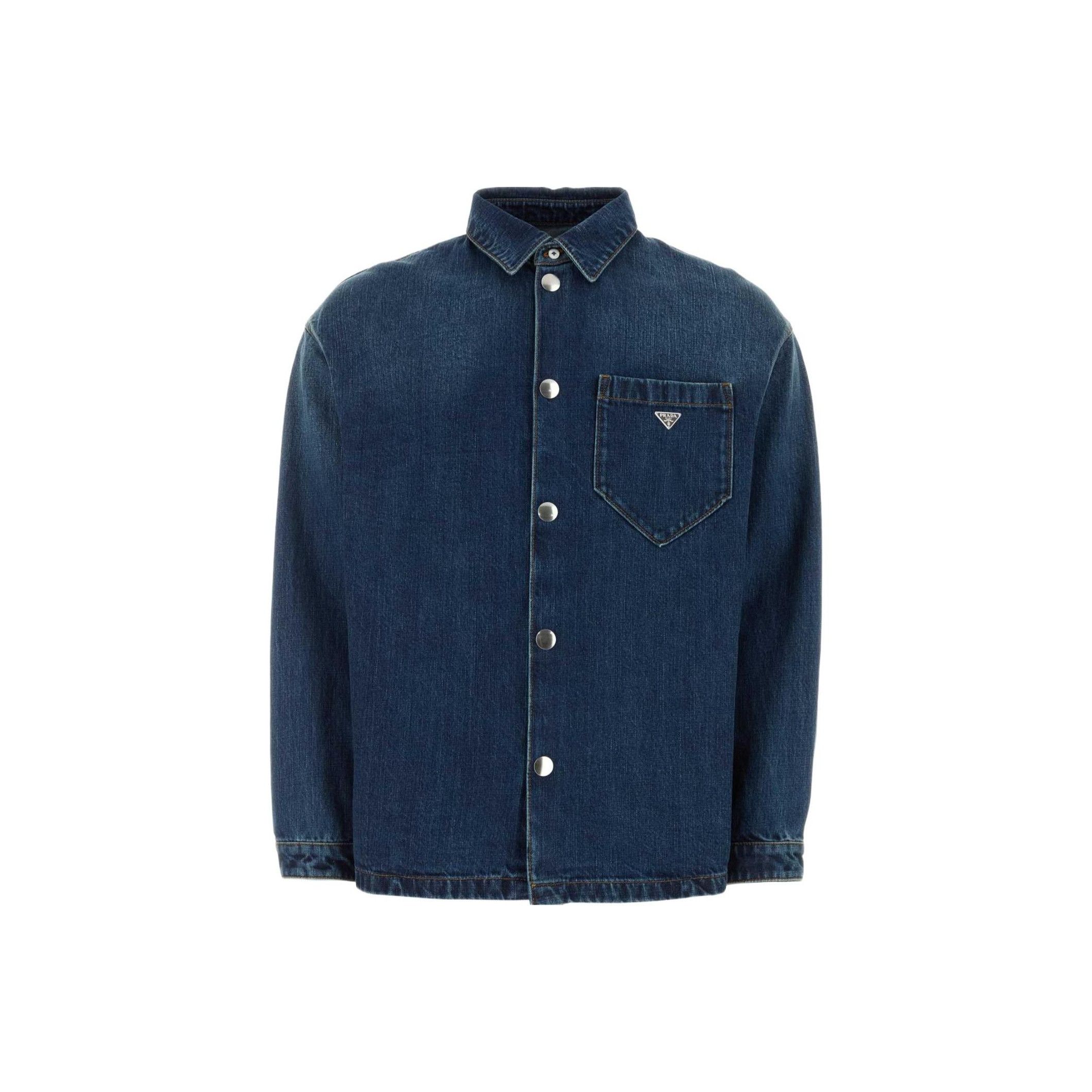 Prada Prada Logo Patch Denim Jacket Size L Size US L / EU 52-54 / 3 - 1 Thumbnail