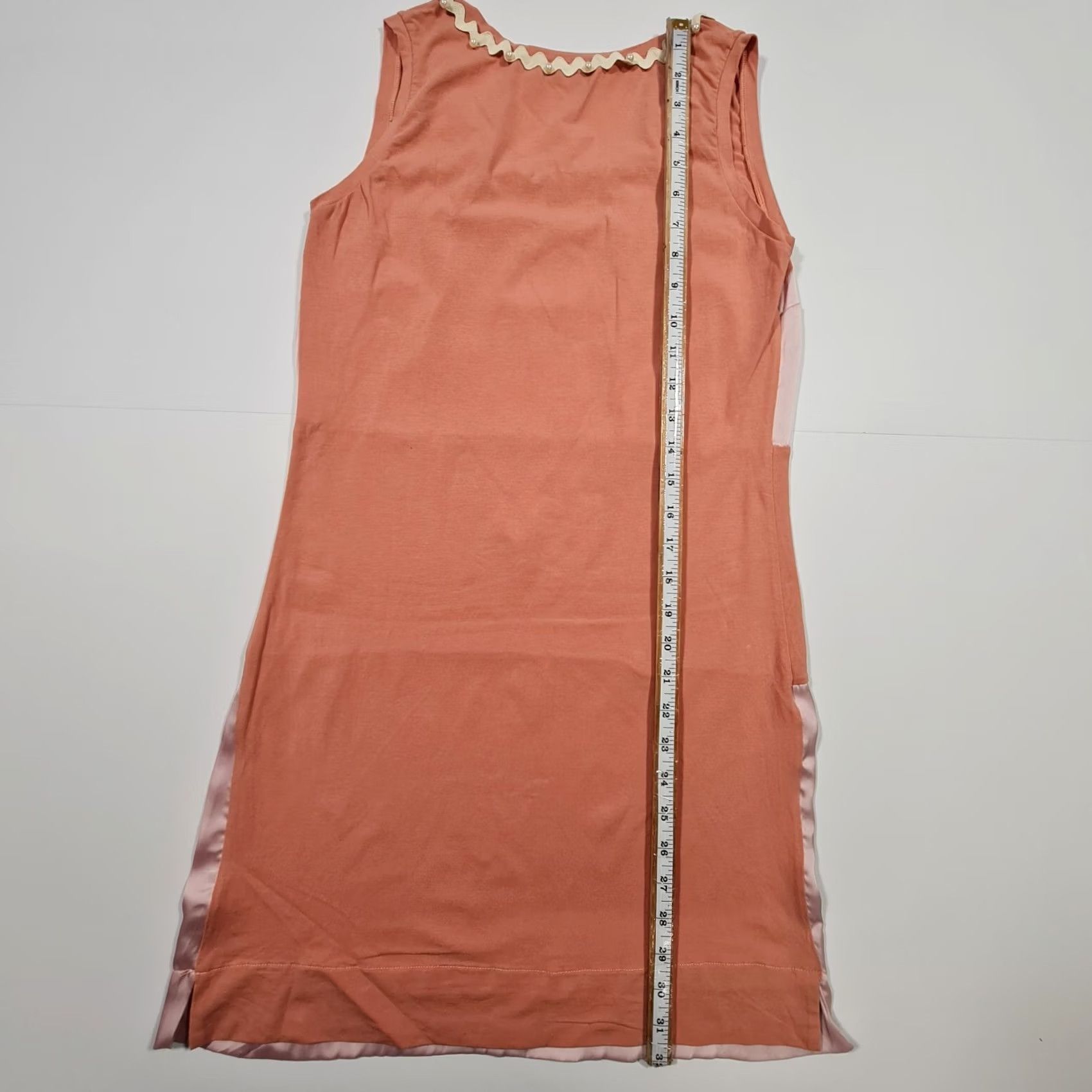 Vintage See by Chloe Dress Womens Short Sleeveless Striped Pink Round Neck Mini 8 UK Casual Party/Cocktail Size M / US 6-8 / IT 42-44 - 7 Thumbnail