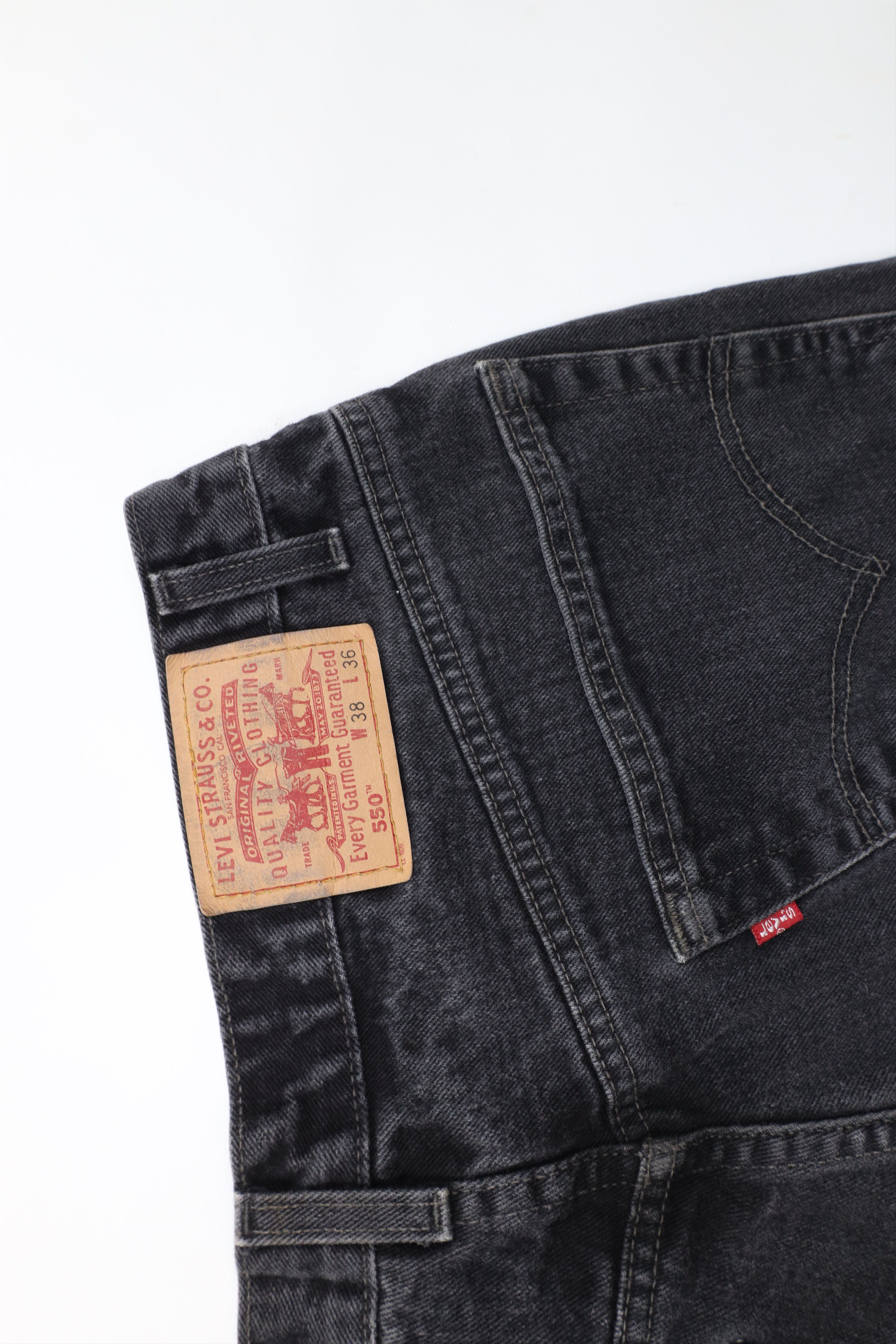 Levi's × Vintage Vintage 90s Levis 550 Relaxed Fit Denim Jeans Black Size US 38 / EU 54 - 14 Thumbnail