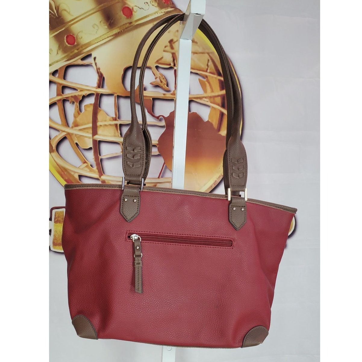 Jones New York Jones New York Red Brown Zip Tote Handbag Size ONE SIZE - 2 Thumbnail