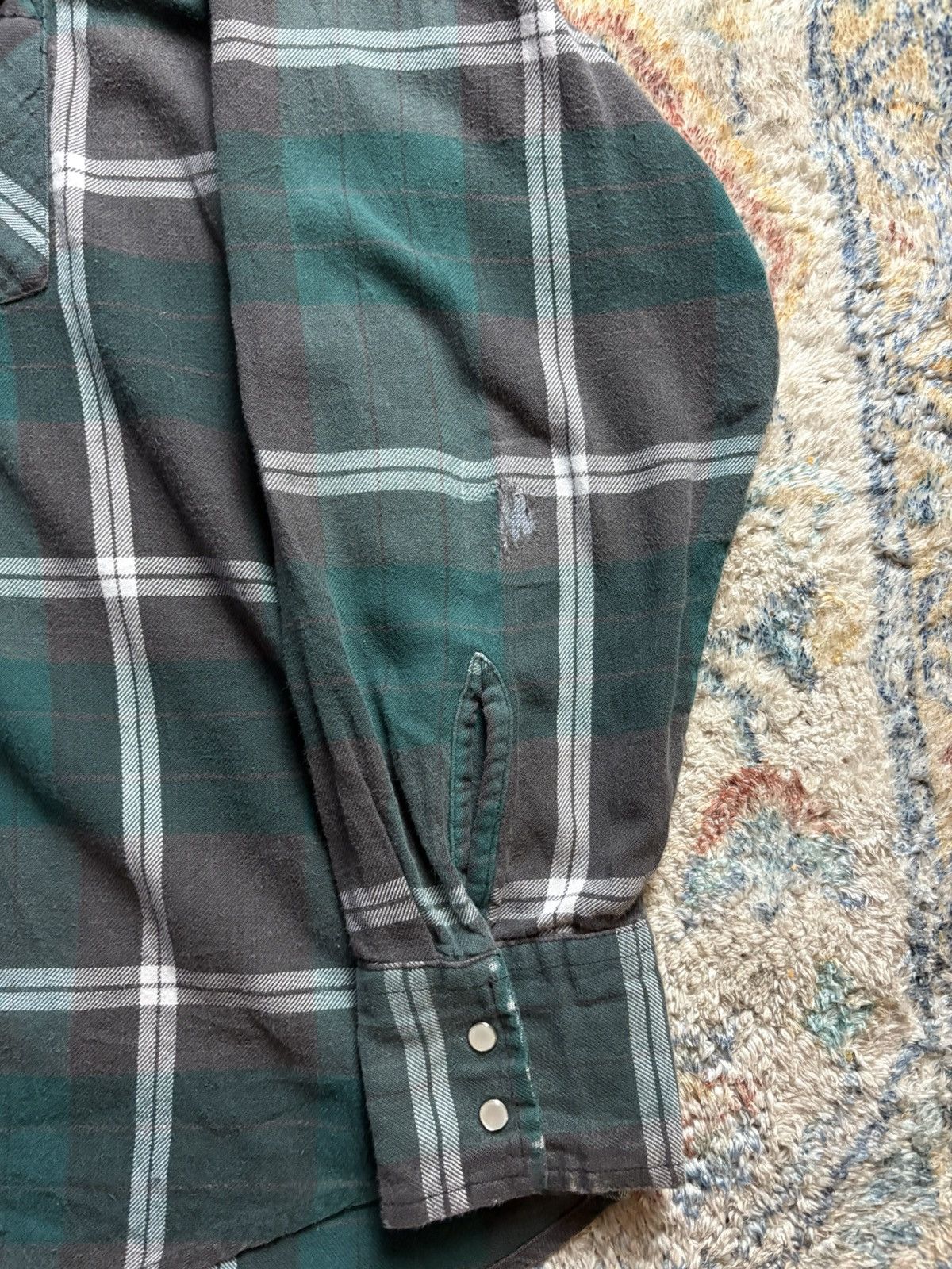 Wrangler Vintage Wrangler Pearl Snap Flannel Shirt Size XL Size US XL / EU 56 / 4 - 4 Thumbnail