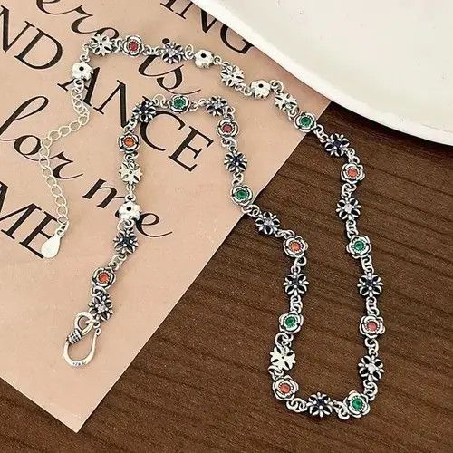 Jewelry Zirconia Flower Necklaces Size ONE SIZE - 3 Thumbnail