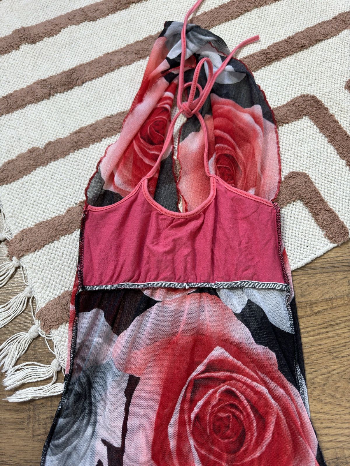 Vintage JEAN PAUL GAULTIER STYLE MESH ROSE TIE TANK TOP Size S / US 4 / IT 40 - 5 Thumbnail