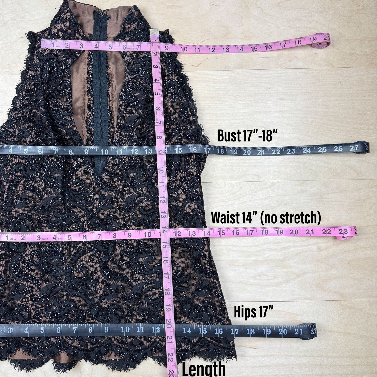 Handmade × Vintage 1970s Black Floral Lace Overlay Sleeveless V-Neck Top Size M / US 6-8 / IT 42-44 - 6 Thumbnail
