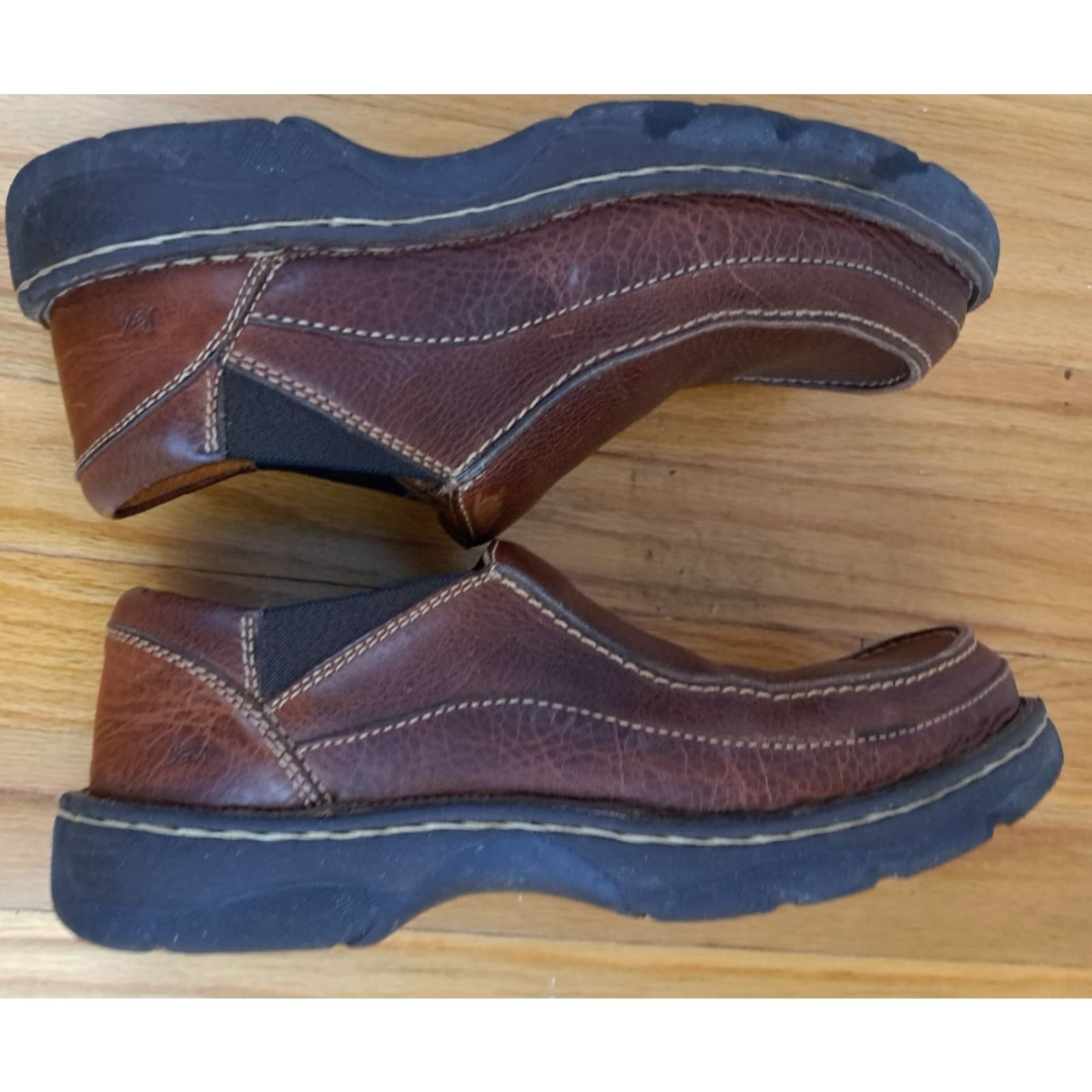 Johnston & Murphy VINTAGE Johnston & Murphy Brown Leather Stitched Uppers Slip-On sz 10.5 M US Dress Oxford Men's Shoes Size US 10 / EU 43 - 2 Thumbnail