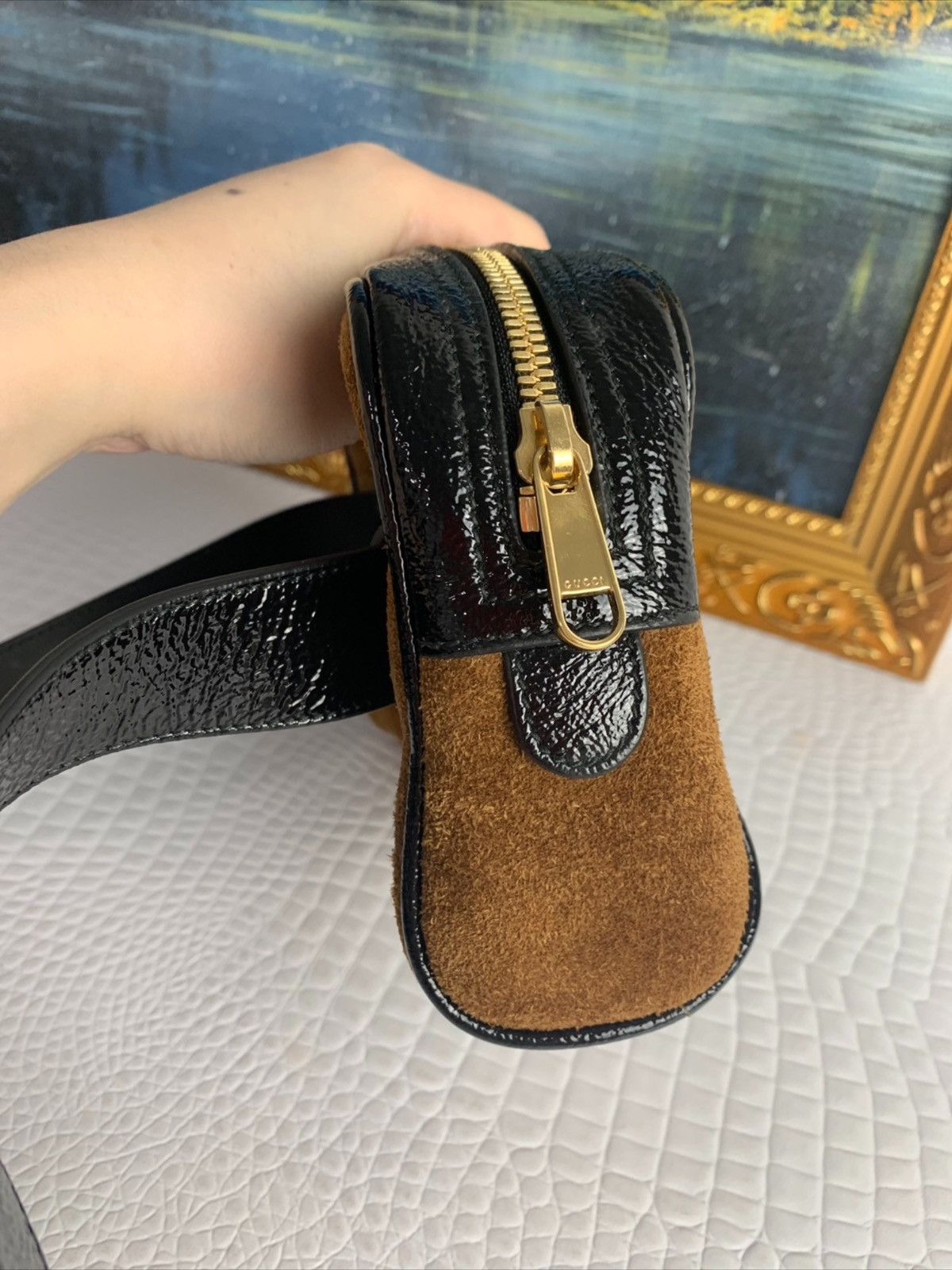Gucci Gucci Brown Suede Small Ophidia Belt Bag Size ONE SIZE - 3 Thumbnail