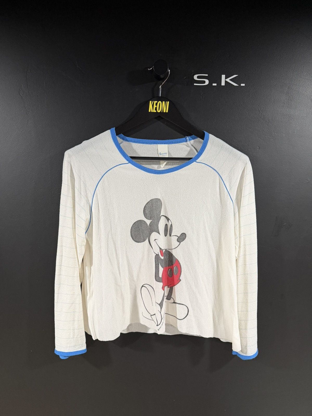 Vintage 1980s Vintage Mickey Mouse Soft Thin Cropped Grunge LS Tee M Size US M / EU 48-50 / 2 - 1 Thumbnail
