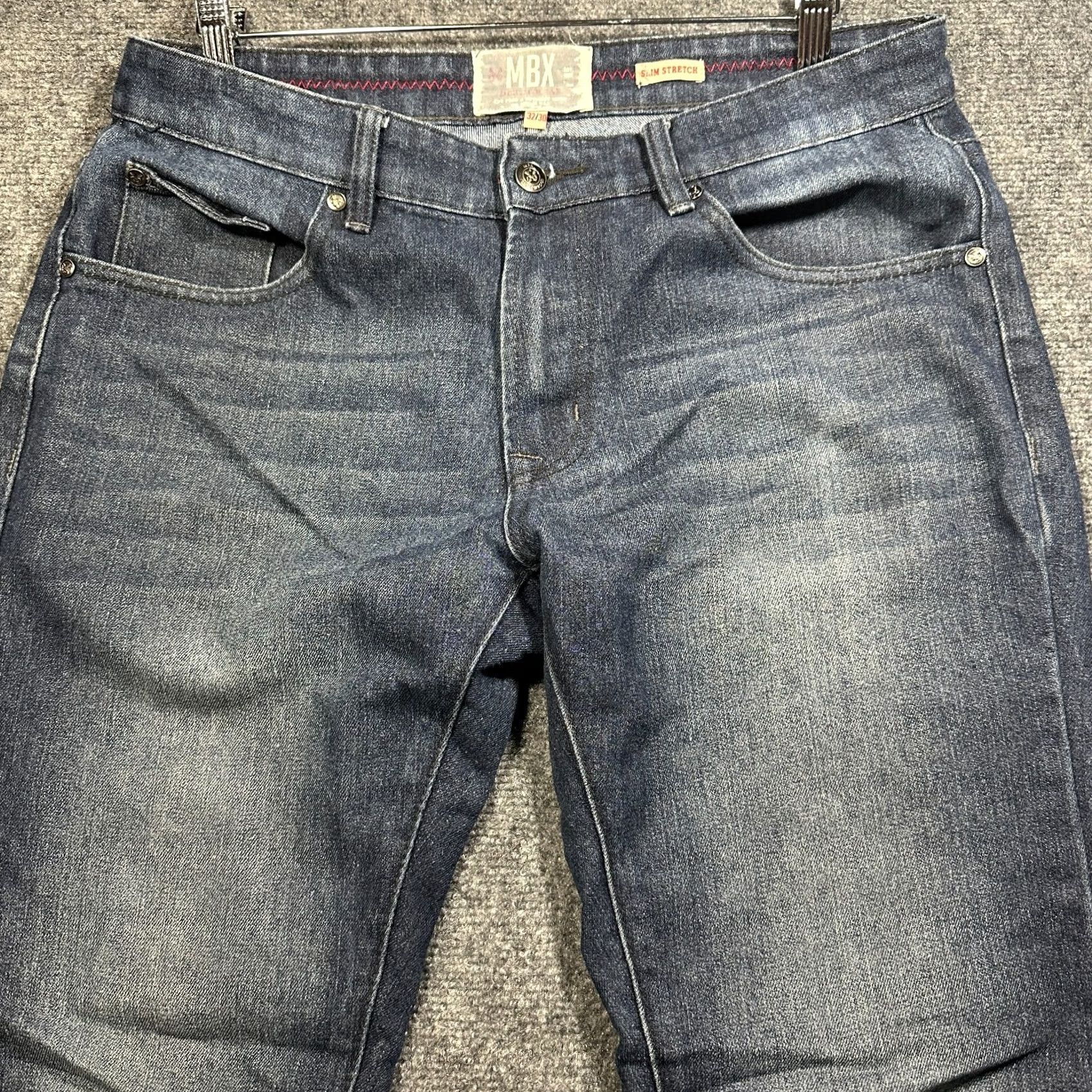 Vintage MBX Jeans Mens 32 Dark Wash Cotton Slim Stretch Straight Leg Pockets Denim Size US 32 / EU 48 - 3 Thumbnail