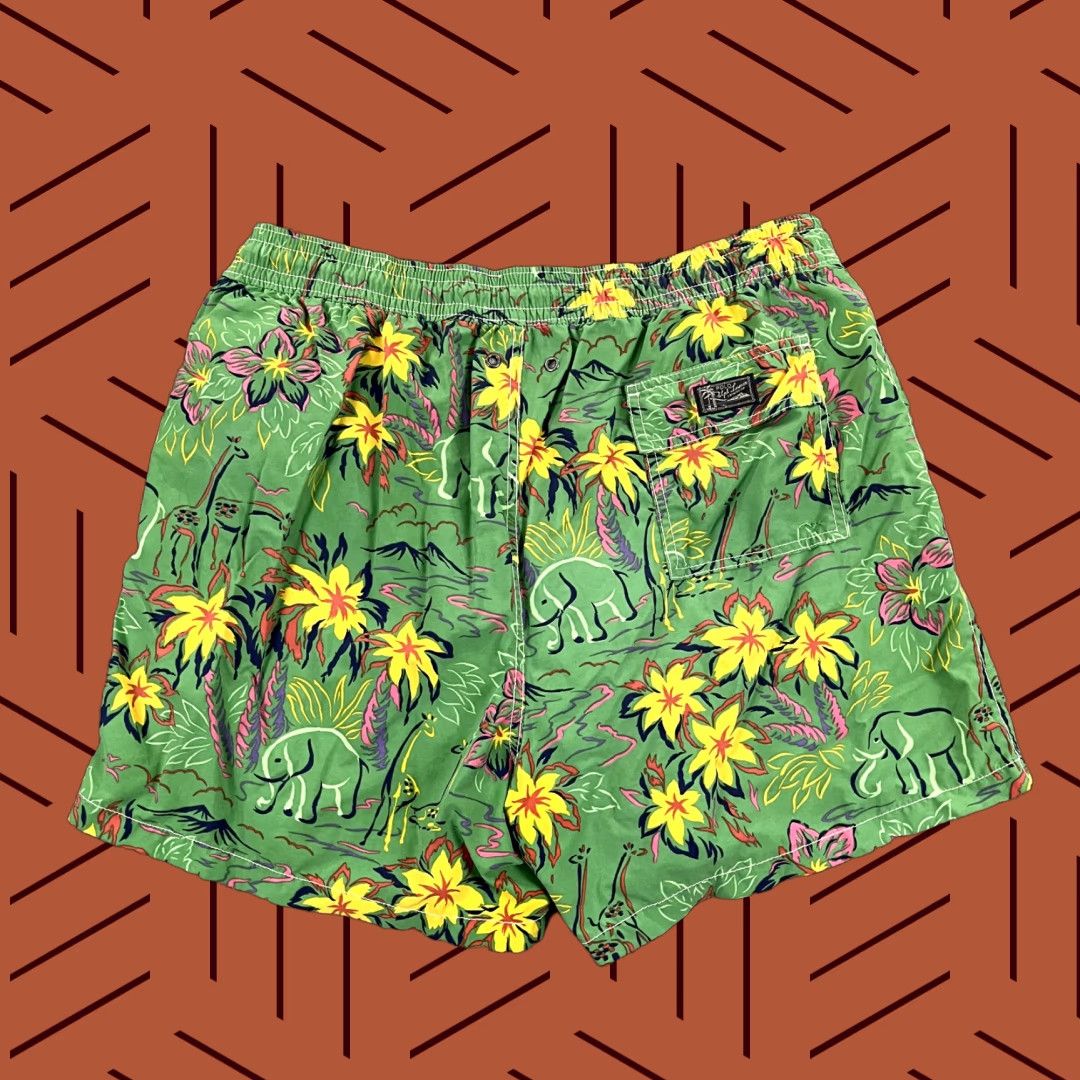 Polo Ralph Lauren Polo Ralph Lauren Swim Trunks Mens XL x 4.5" Green Floral Animals Lined Preppy Size US XL / EU 56 / 4 - 1 Thumbnail