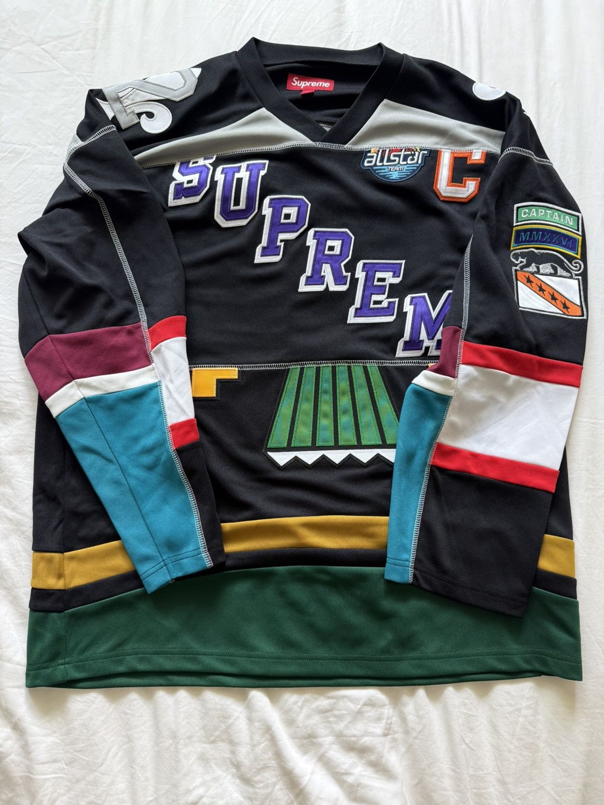Supreme Supreme Paneled Hockey Jersey SS26 Black Size US L / EU 52-54 / 3 - 1 Thumbnail