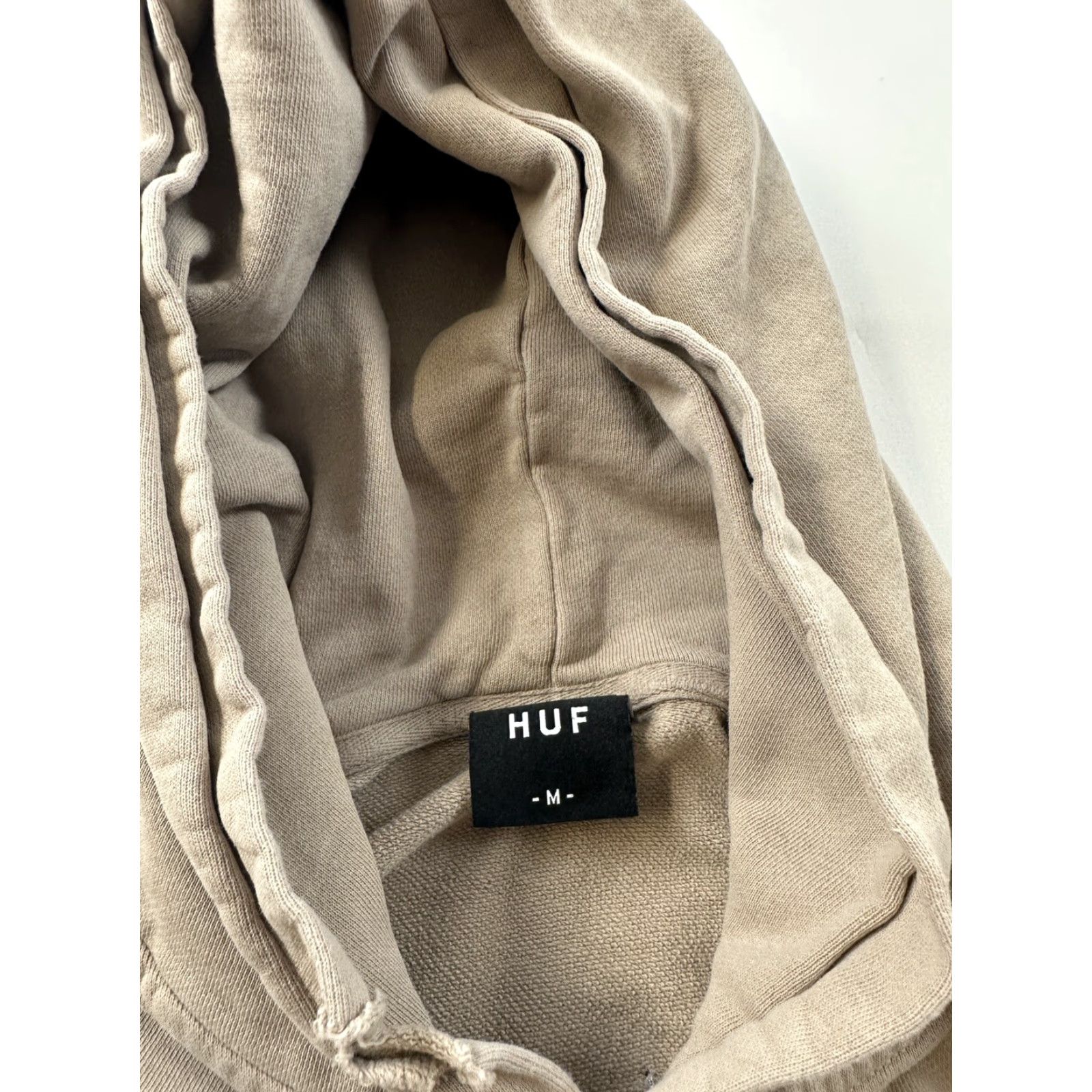Huf Huf Hoodie Medium Beige Very Distressed Embroidered Men’s Size US M / EU 48-50 / 2 - 6 Thumbnail