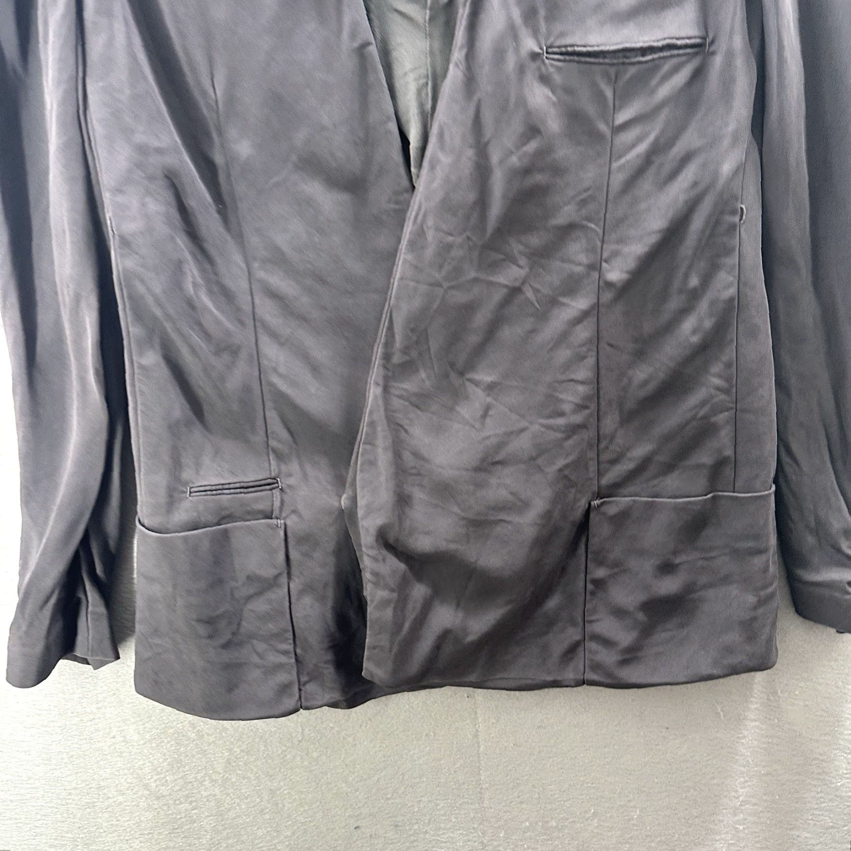 Calvin Klein VINTAGE Calvin Klein Collection Blazer Women 6 Silk Collarless Minimalist Size M / US 6-8 / IT 42-44 - 3 Thumbnail