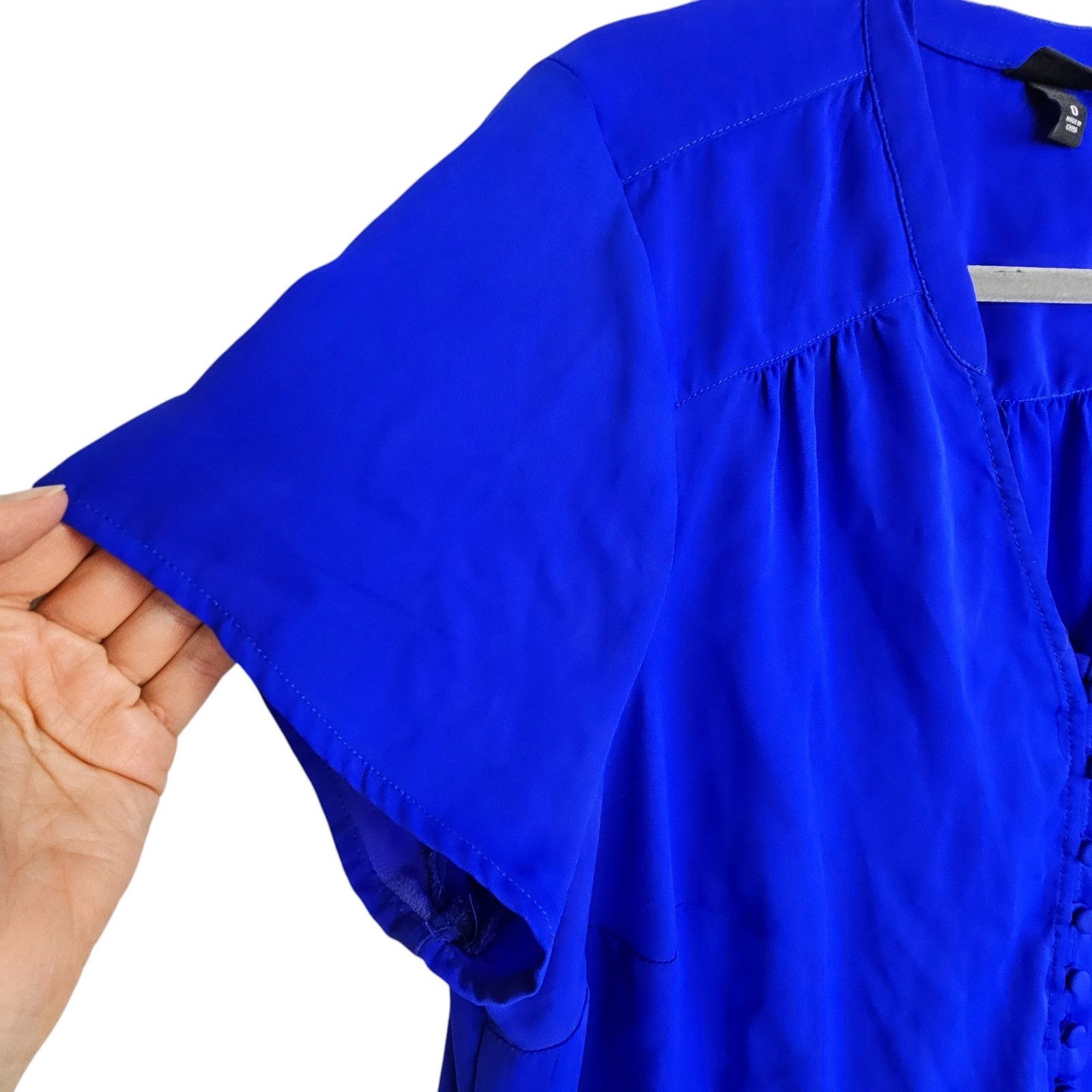 Corridor Torrid Womens Button Front Blouse Size 0X Cobalt Career Corp Size XL / US 12-14 / IT 48-50 - 4 Thumbnail