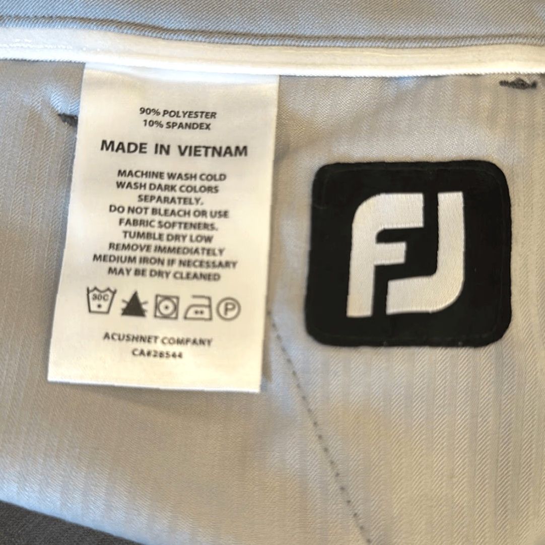 Footjoy FootJoy Mens Pro tour Performance Golf Pants 35/32 Charcoal Chino Regular Inseam 32 Mens Golf Pants Size US 35 - 7 Thumbnail