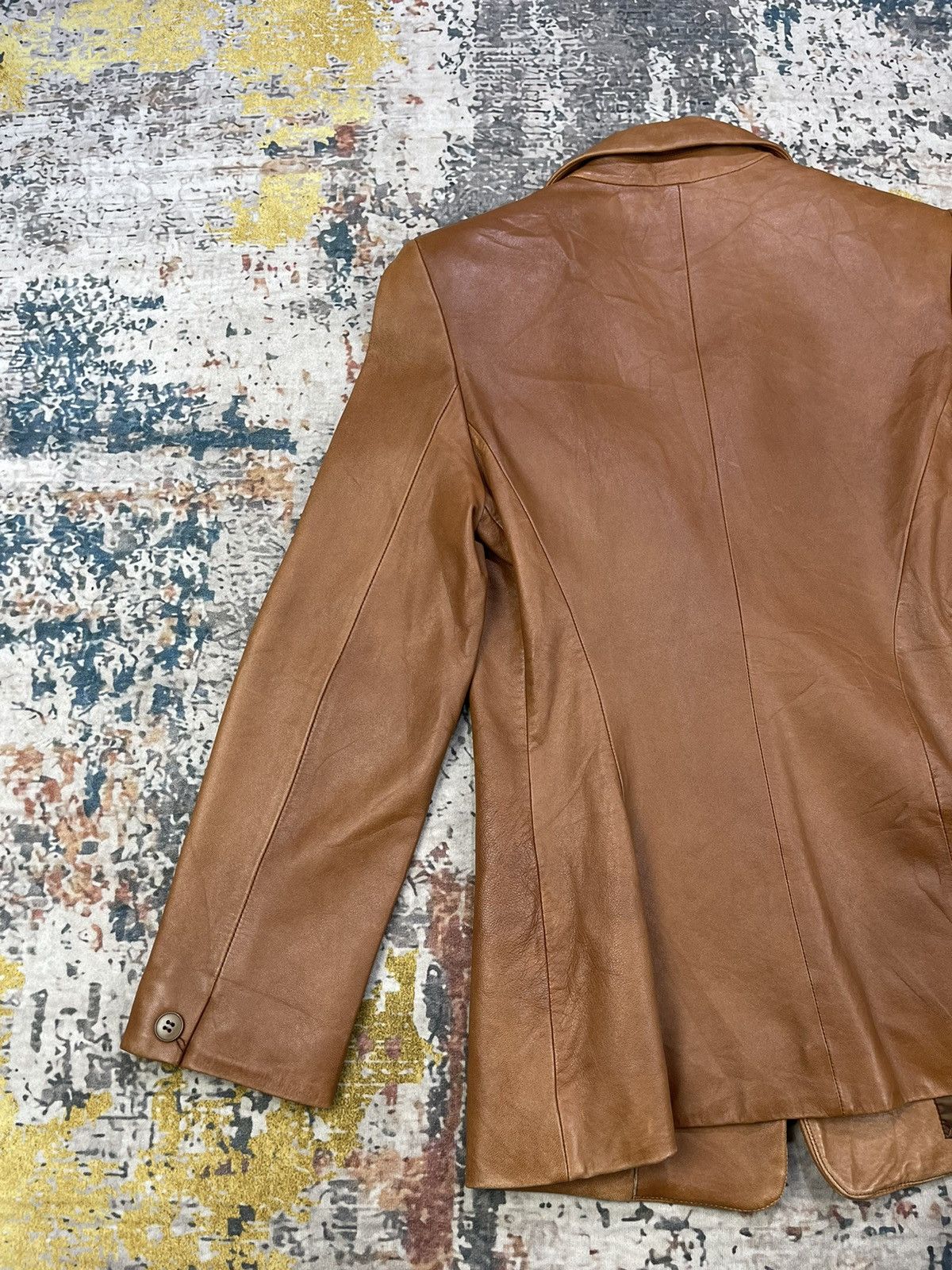 DKNY DKNY Sheepskin Single Breasted Leather Blazer Size XS / US 0-2 / IT 36-38 - 5 Thumbnail