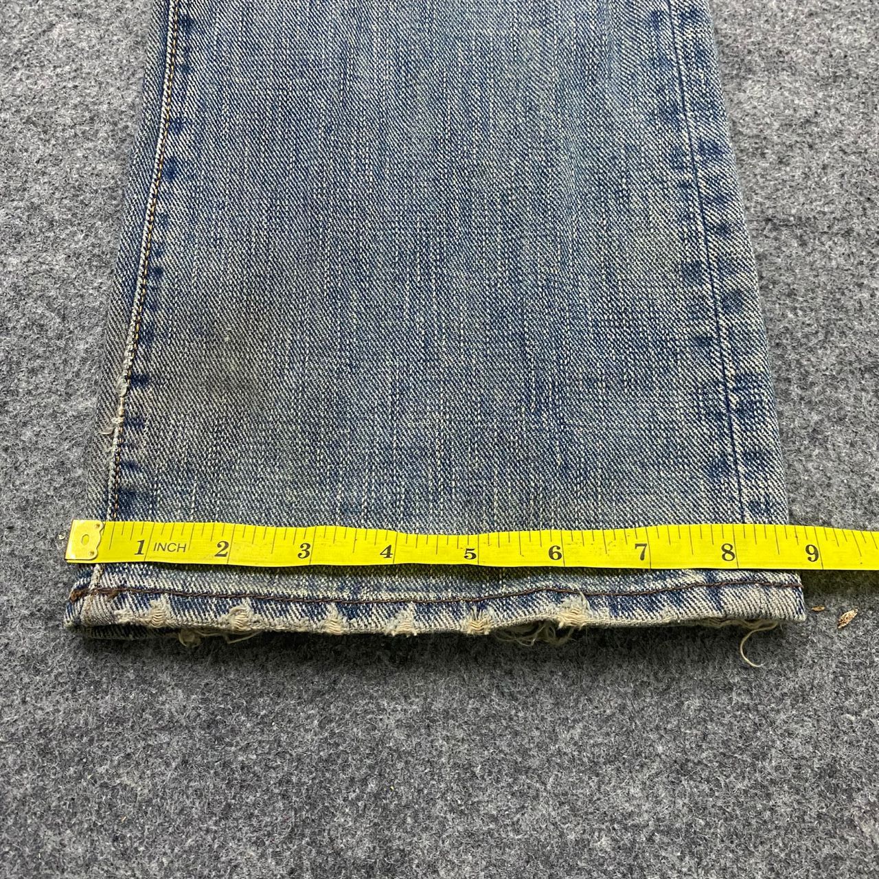 If Six Was Nine 💥Flare💥Vintage G hearts Distressed Denim Size US 31 - 8 Thumbnail