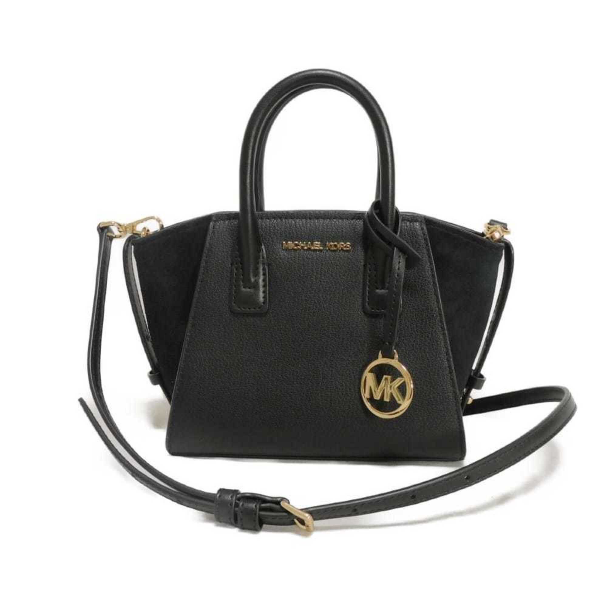 Michael Kors Michael Kors Avril Extra Small Satchel Handbag, MK Logo, Calf Suede, 2-Way, Metal Black, 35F4G4VC0L, Men's & Women's Size ONE SIZE - 1 Thumbnail