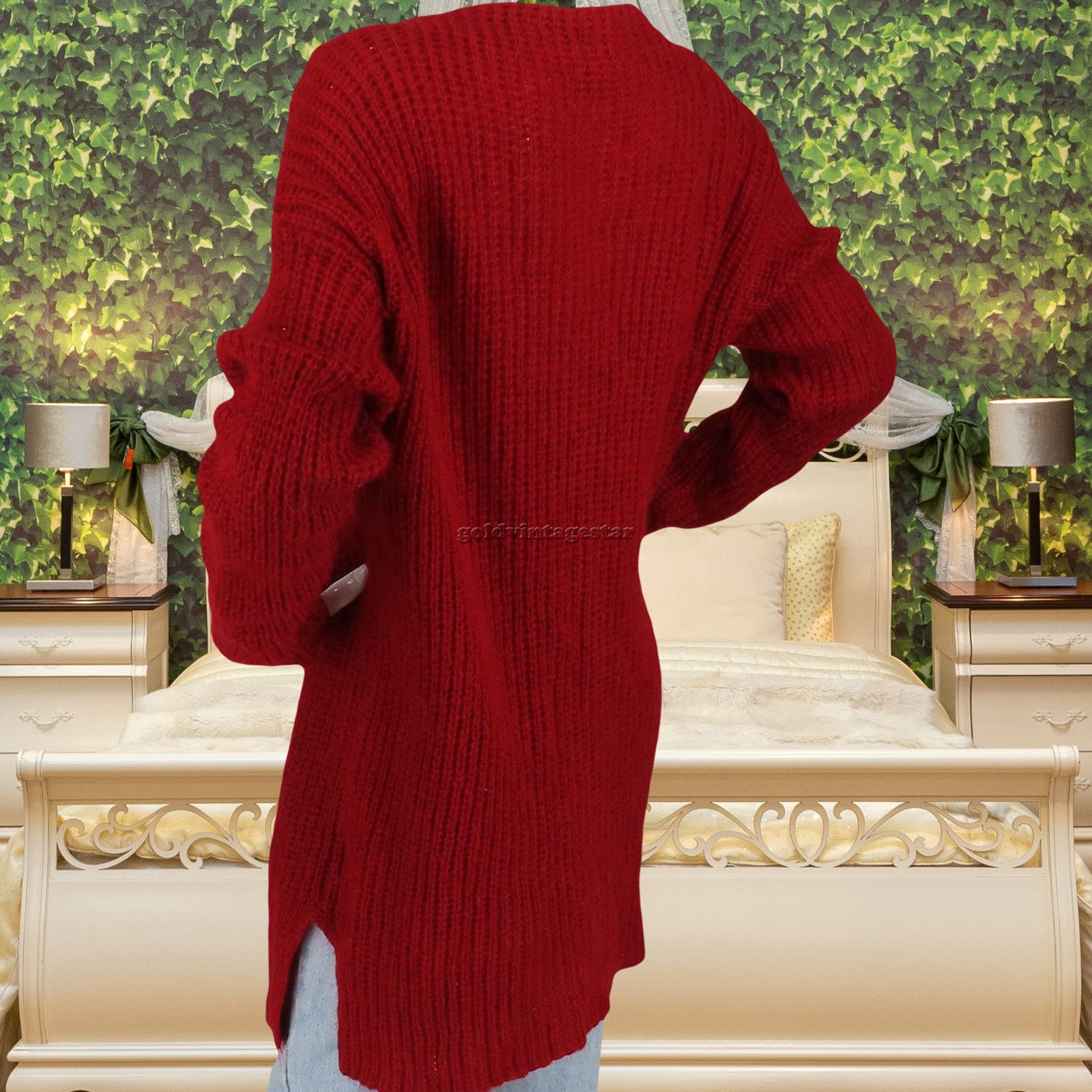 Other 90s Vintage Mohair Dark Red Knit Mohair Cardigan Sweater L Size L / US 10 / IT 46 - 6 Thumbnail