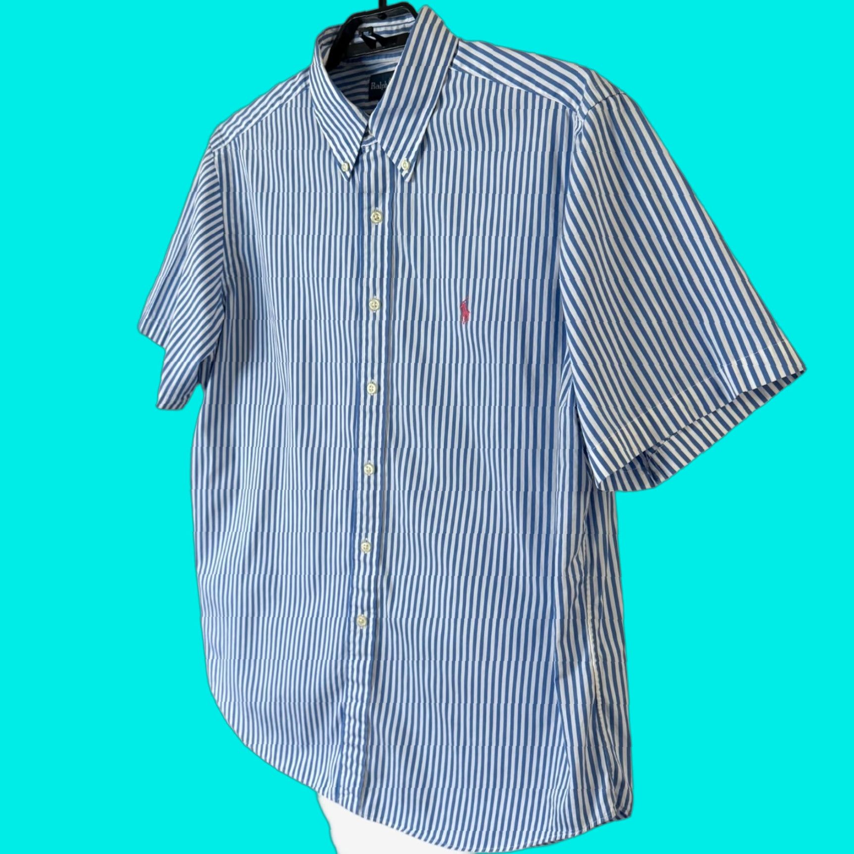 Ralph Lauren Ralph Lauren Striped Button-Down Shirt Blue XL Men’s 100% Cotton Preppy Classic Button-Up Size US XL / EU 56 / 4 - 1 Thumbnail