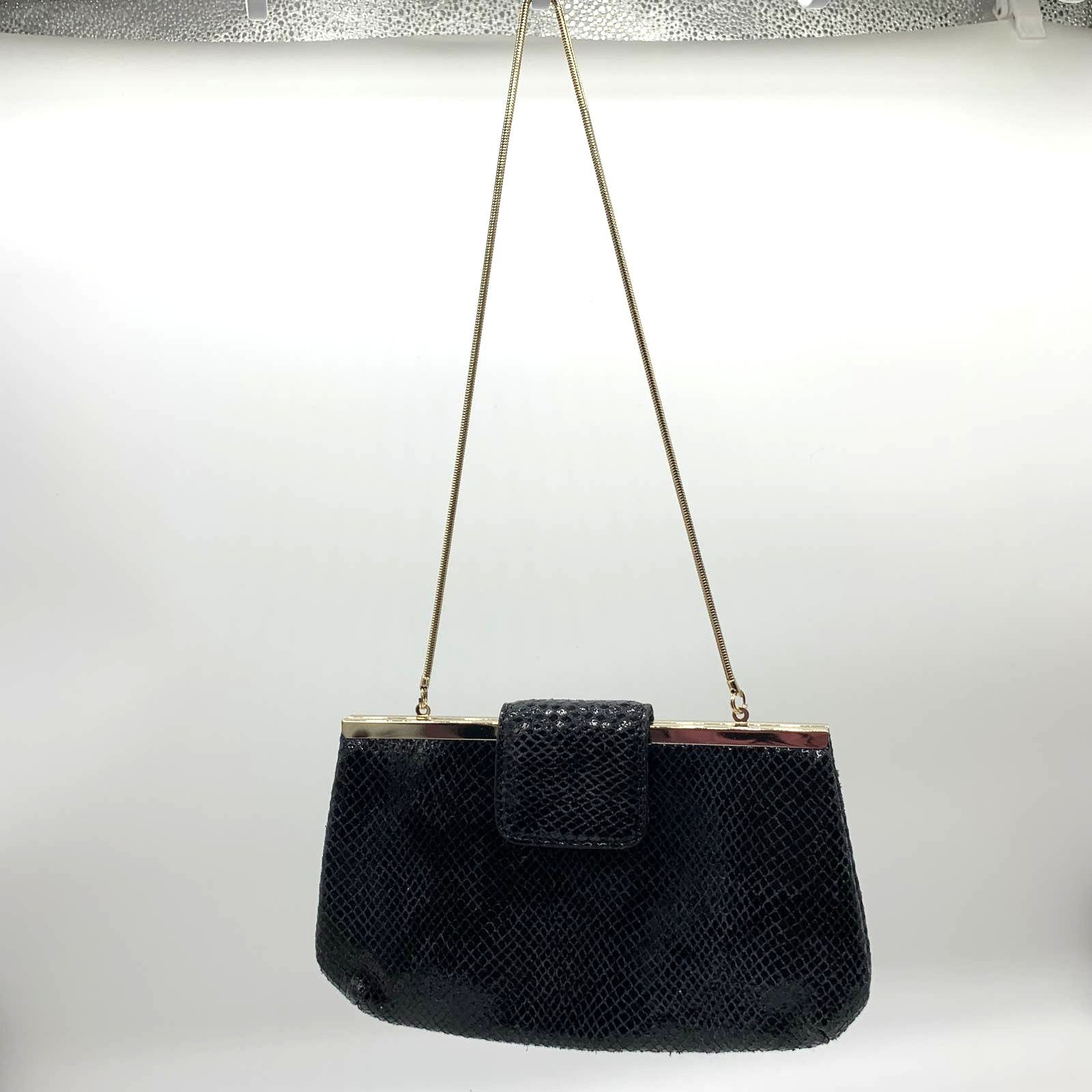 Banana Republic Banana Republic Clutch Womens Small Bag Black Evening Purse Size ONE SIZE - 7 Thumbnail