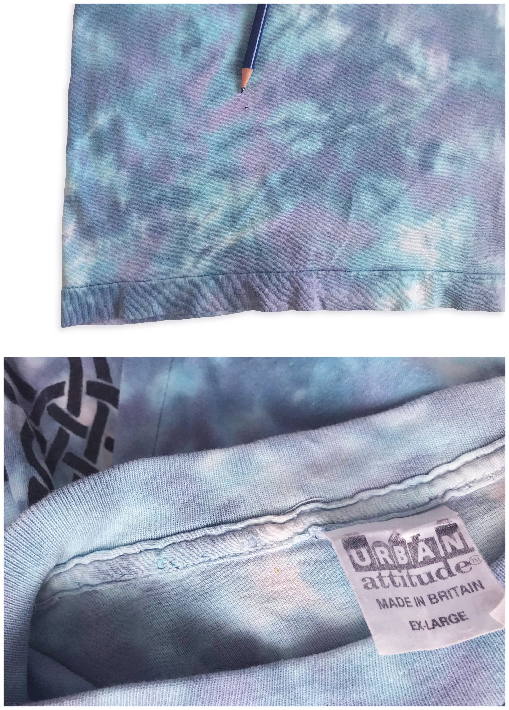Vintage 90s URBAN ATTITUDE Skull Tie Dye Shirt Singe Stitch Skate Size US XL / EU 56 / 4 - 10 Thumbnail