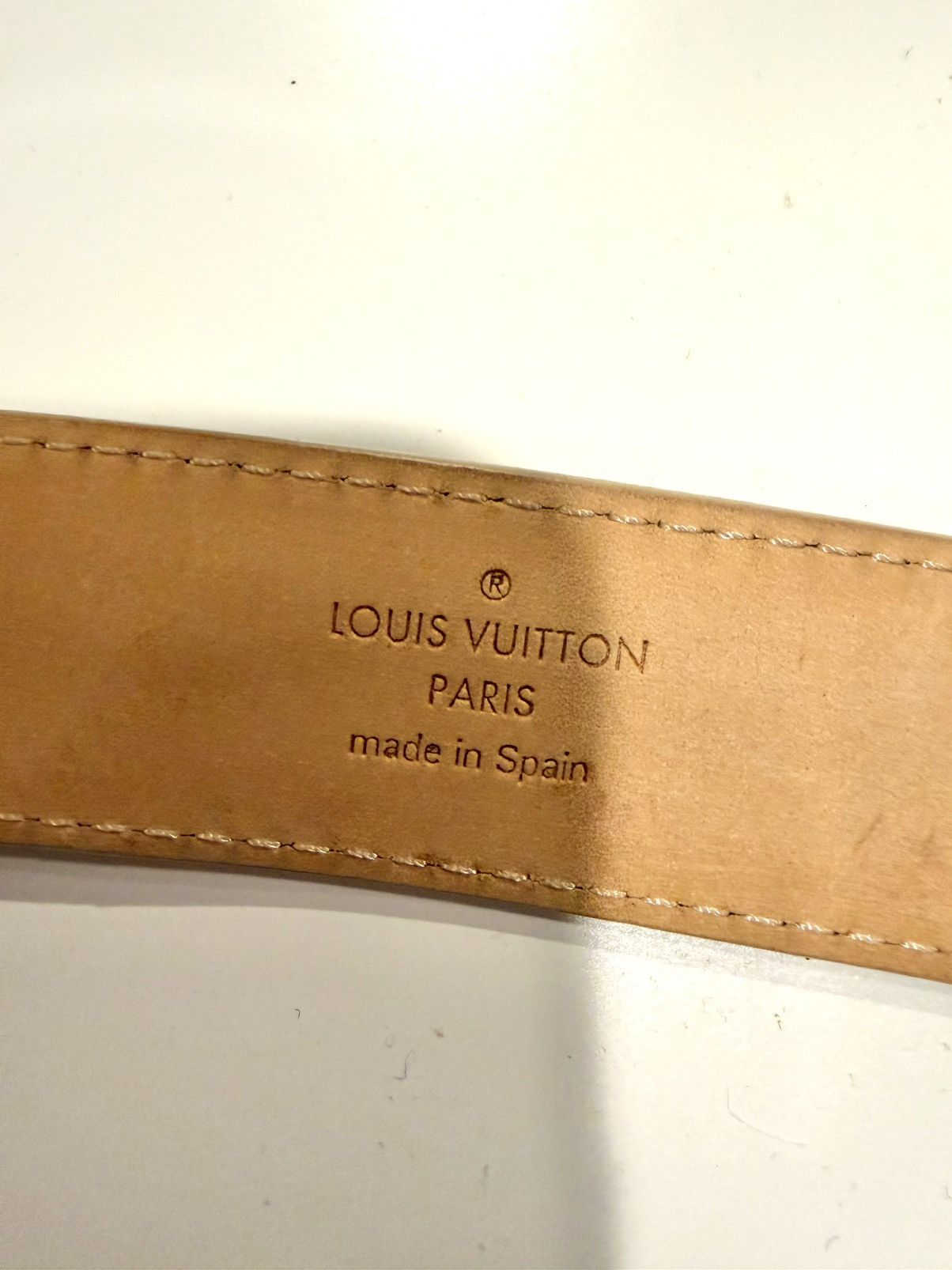 Louis Vuitton Louis Vuitton Damier Azur Belt 85/34 White LV Buckle Size ONE SIZE - 6 Thumbnail