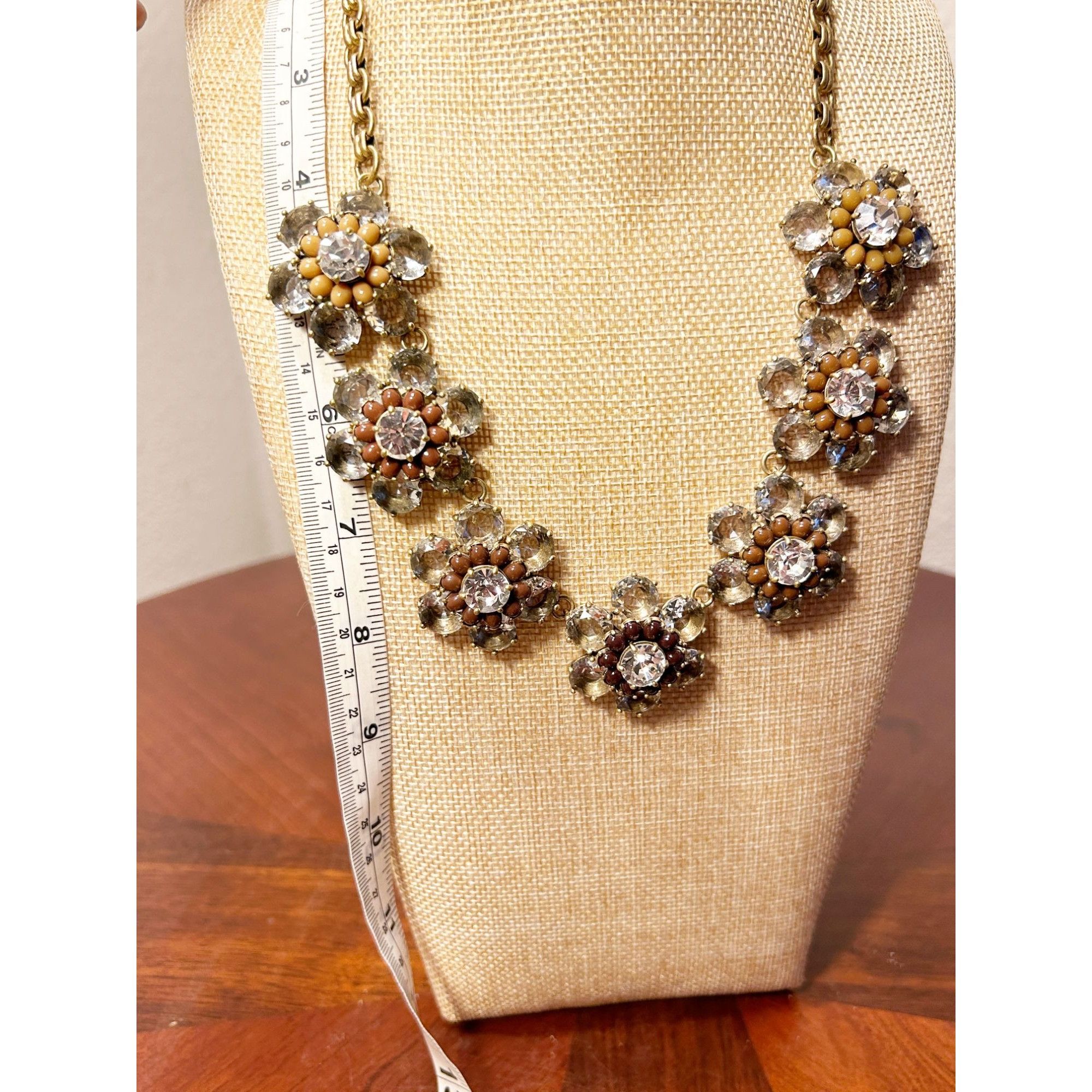 J.Crew J. Crew Floral Crystal Rhinestone Statement Necklace Size ONE SIZE - 5 Thumbnail