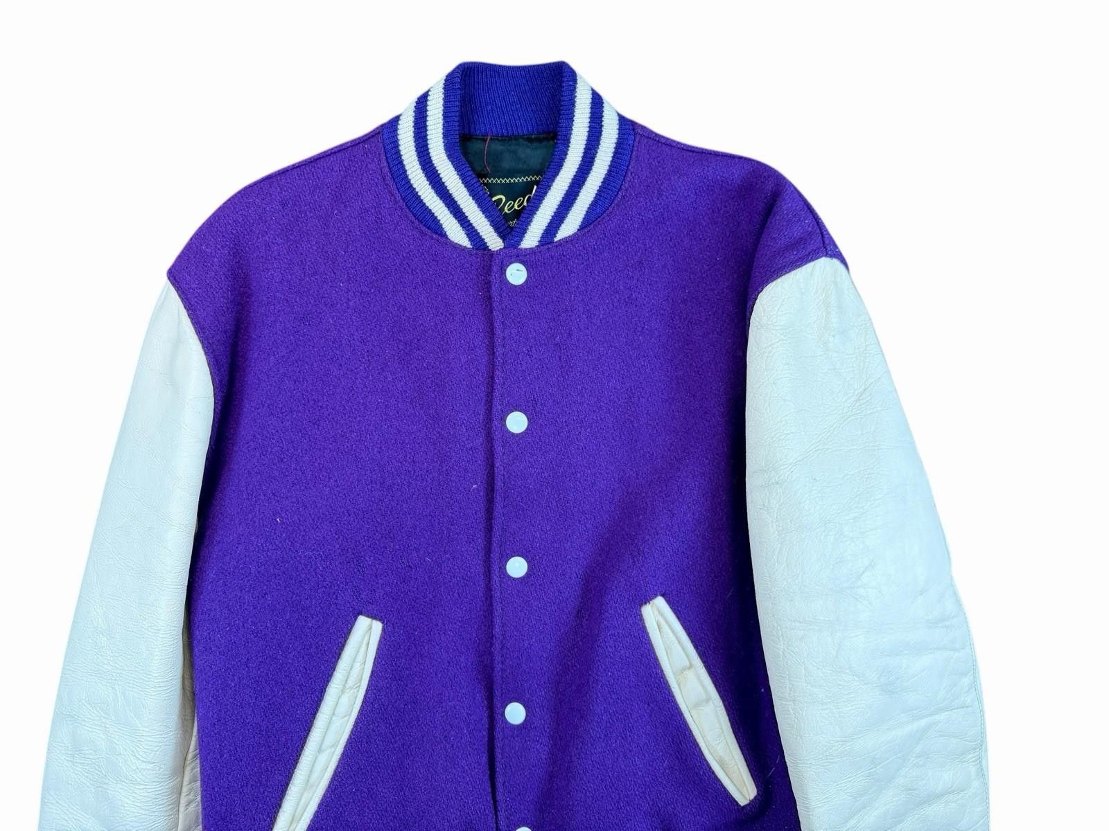 Vintage 1970’s Varsity University Jacket Purple Wool Leather L Size US L / EU 52-54 / 3 - 4 Thumbnail