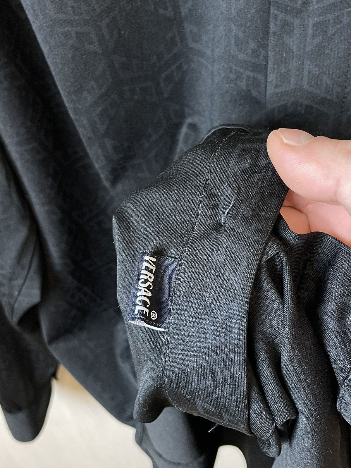 Versace × Vintage vintage 90s gianni versace black monogram button up shirt L Size US XL / EU 56 / 4 - 11 Thumbnail