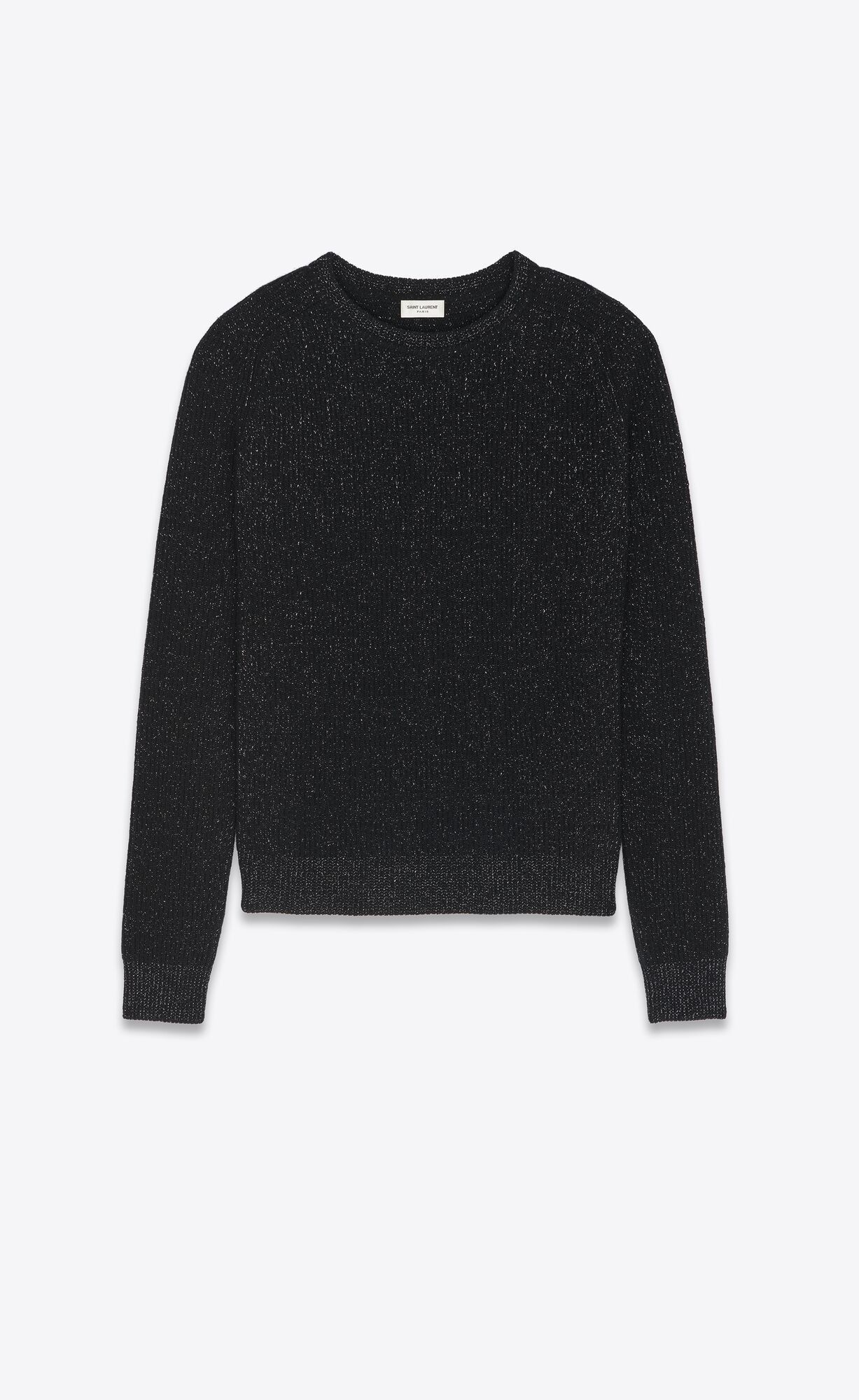 Saint Laurent Paris o1s1wg111124 Sweater in Ribbed Wool and Cashmere in Black Size US XL / EU 56 / 4 - 1 Thumbnail