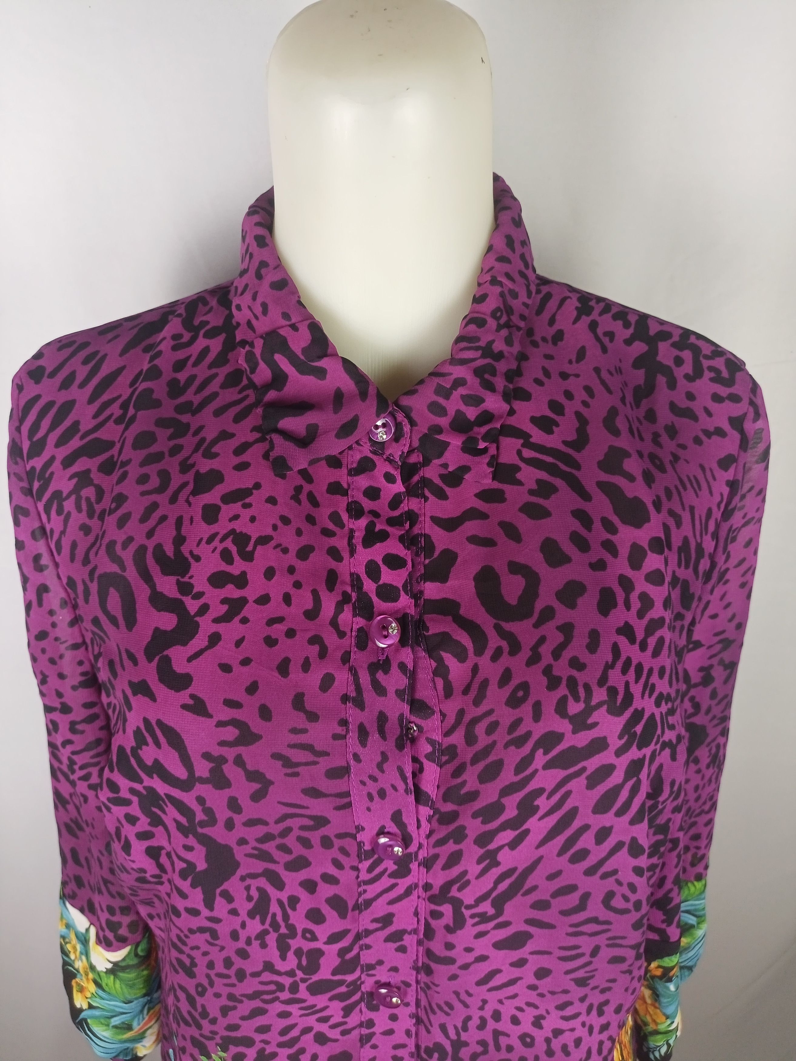 Japanese Brand Women's Chiffon Blouses Button Down Floral Leopard Print Size L / US 10 / IT 46 - 20 Thumbnail